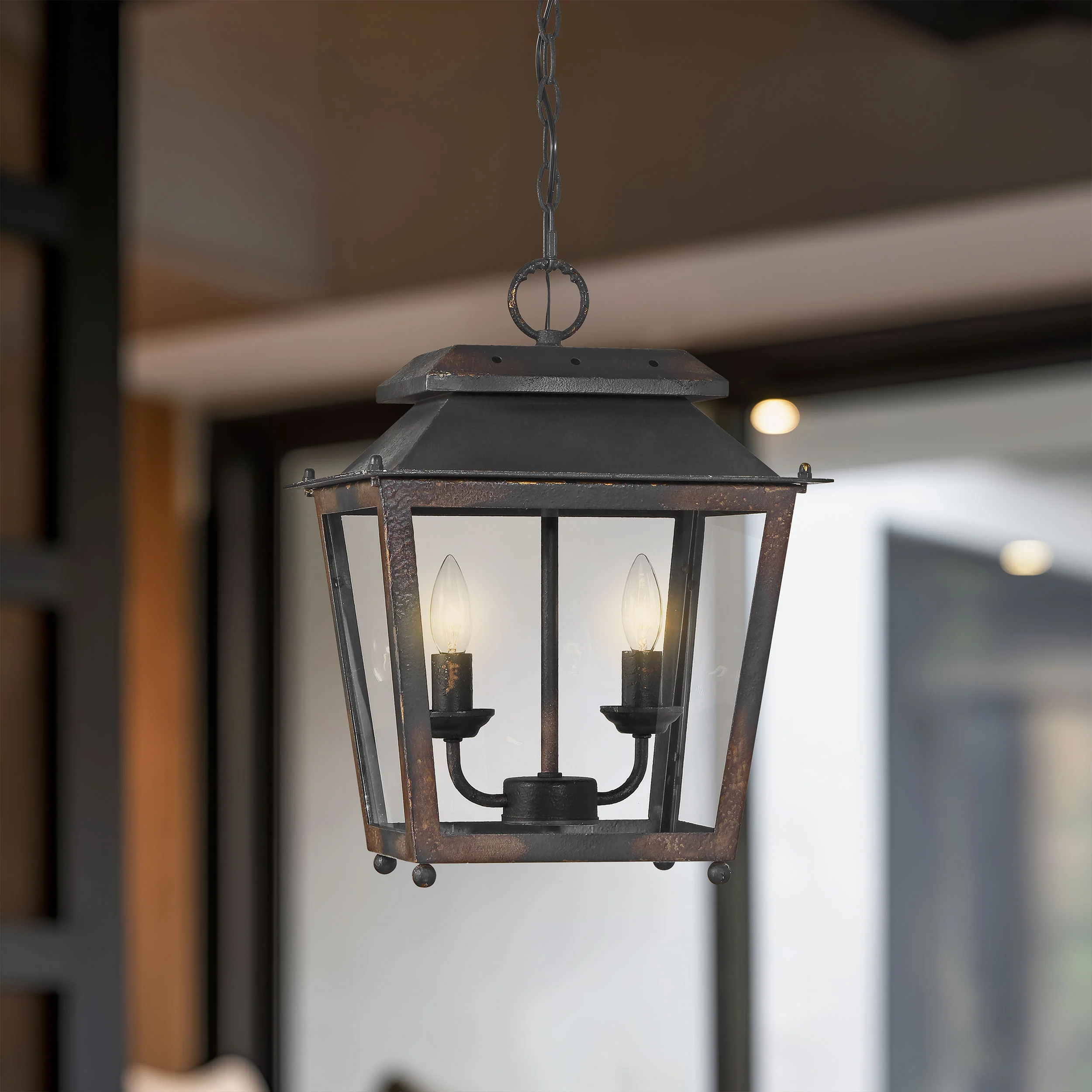 Abingdon 2-light Pendant in Antique Black Iron - Image 3