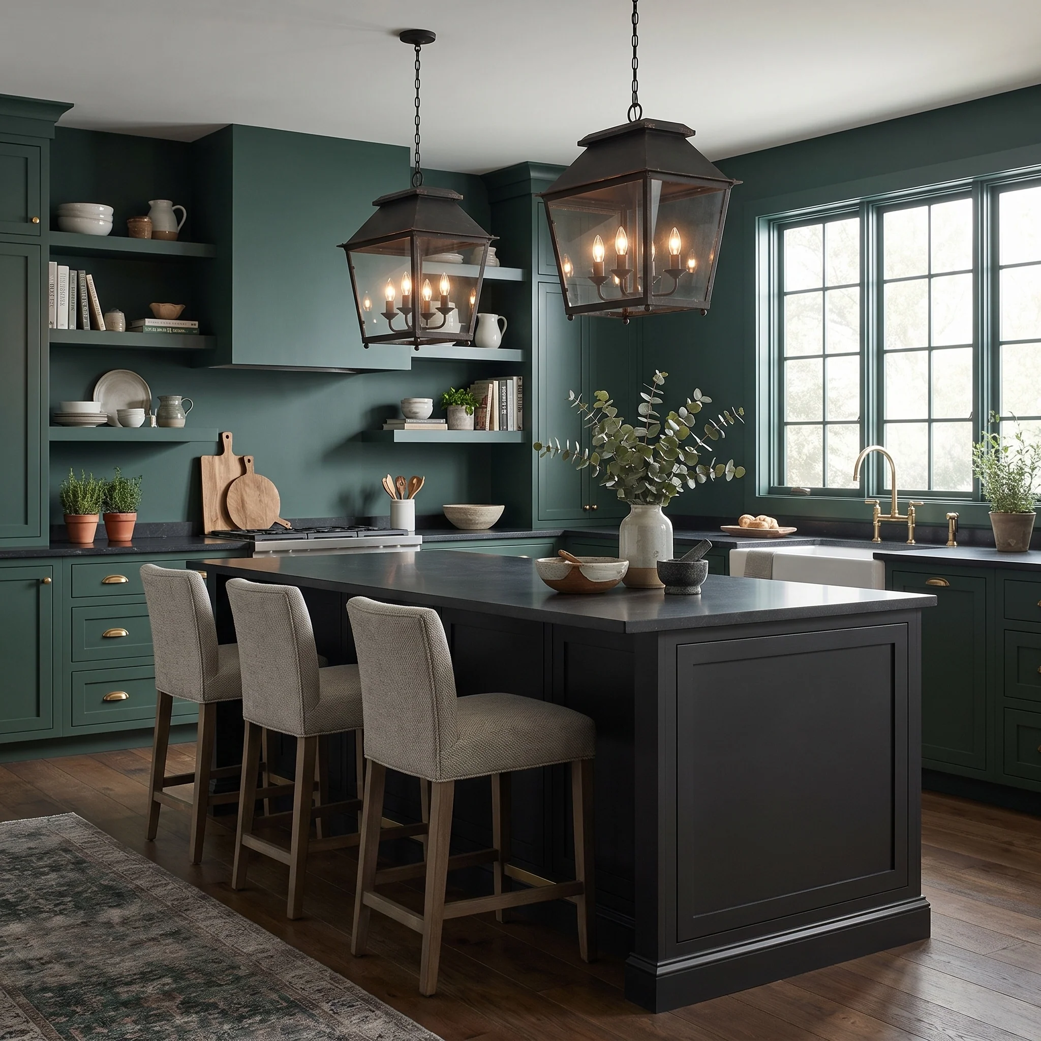 Abingdon 4-light Pendant in Antique Black Iron - Image 5