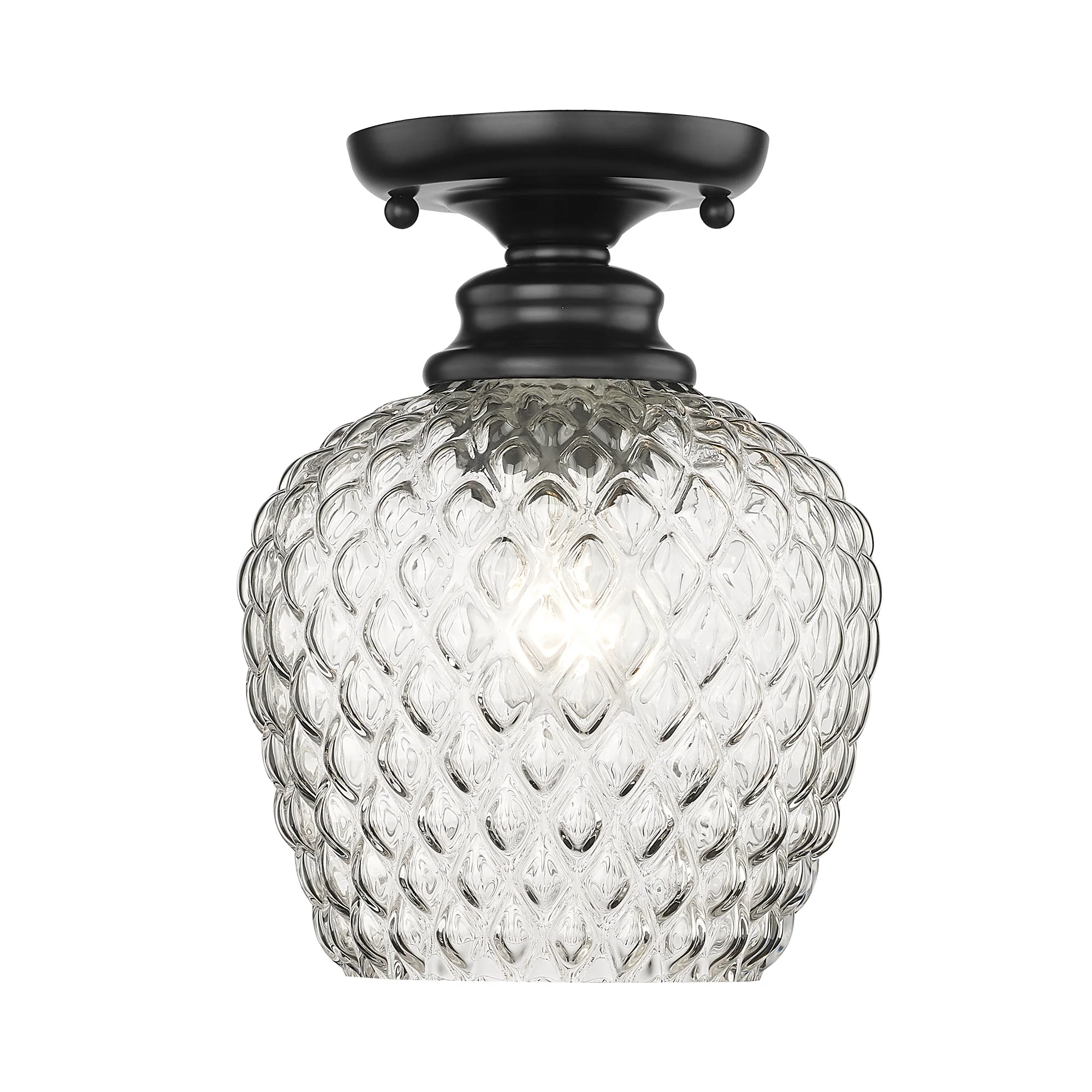 Adeline 1-light Semi-Flush Mount in Matte Black - Image 3