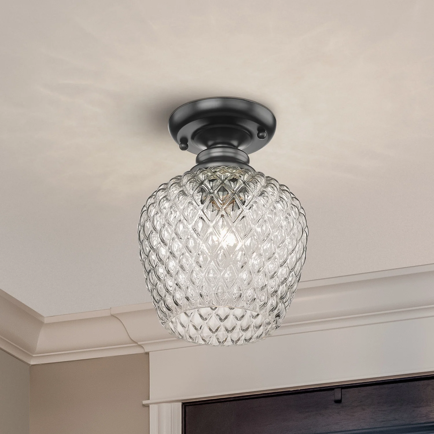 Adeline 1-light Semi-Flush Mount in Matte Black - Image 7