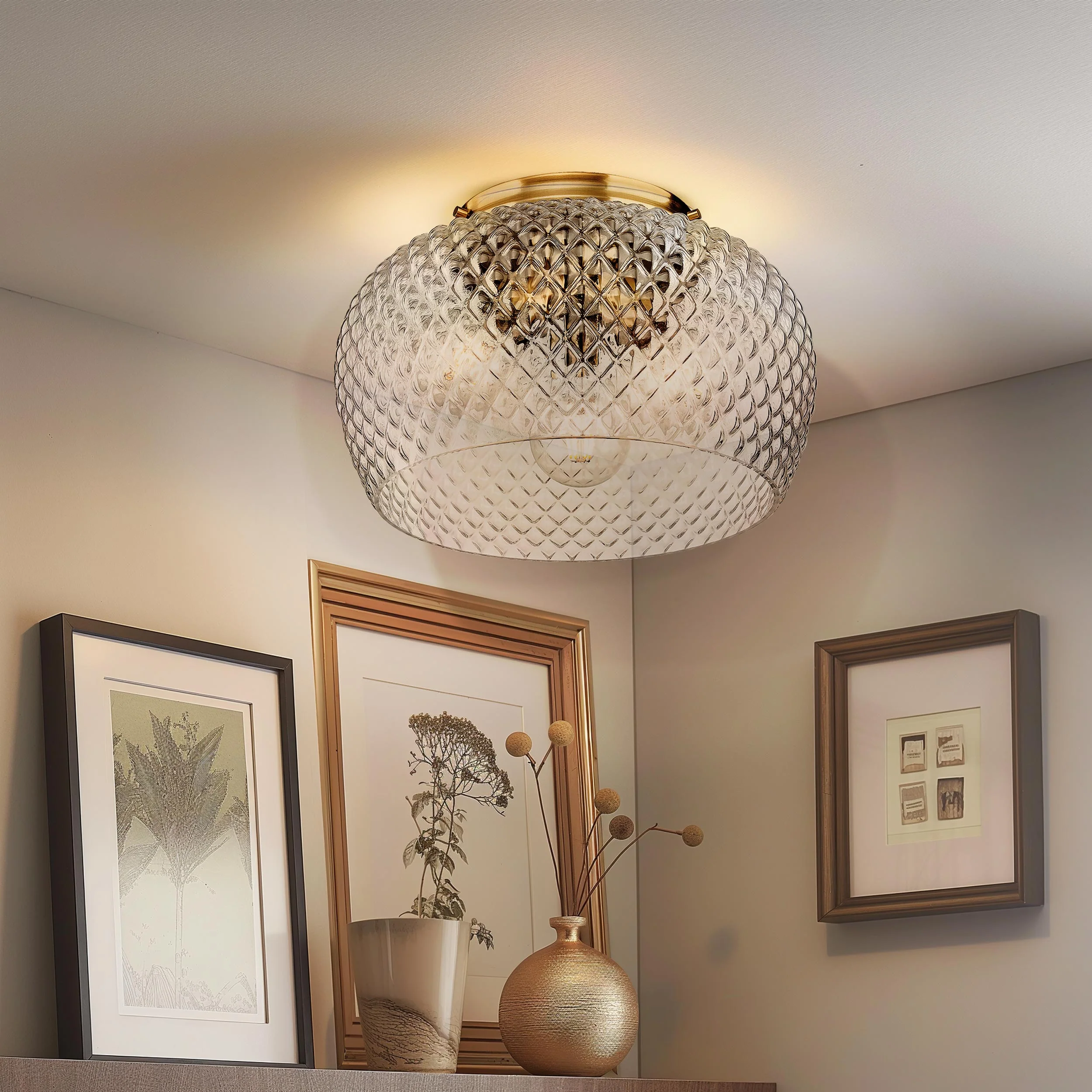 Adeline 3-light Flush Mount in Modern Brushed Gold - Image 5