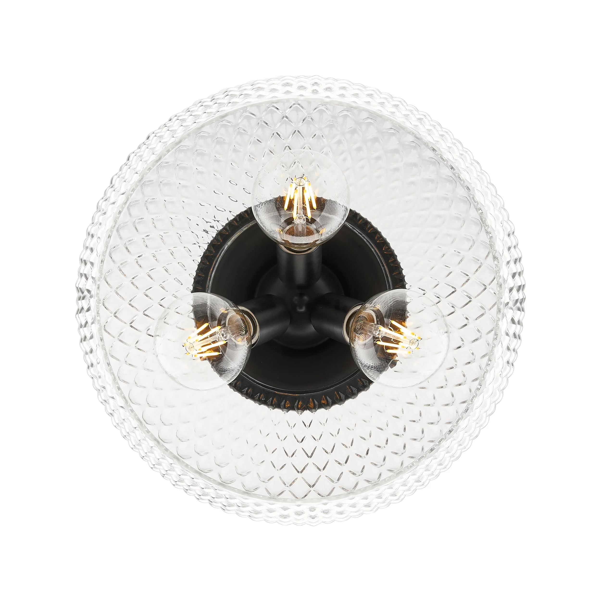 Adeline 3-light Semi-Flush Mount in Matte Black - Image 3