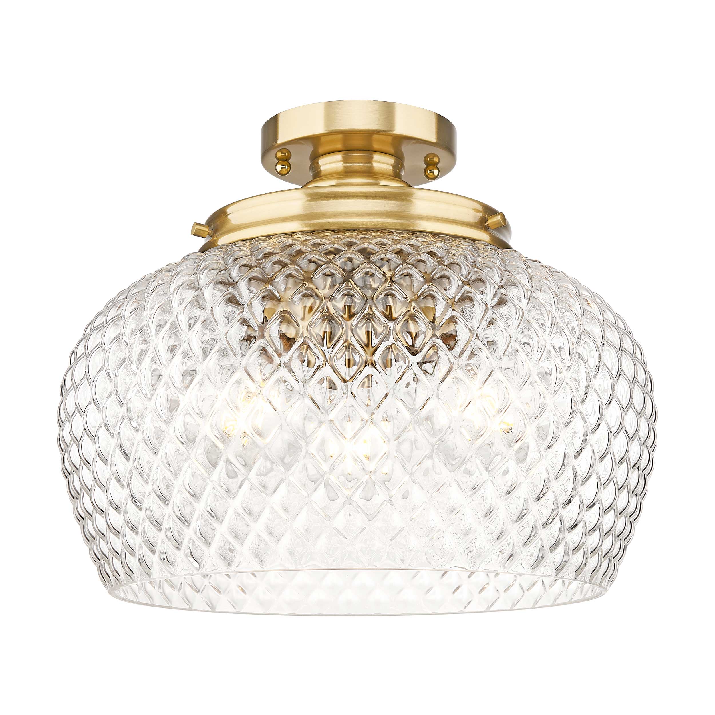 Adeline 3-light Semi-Flush Mount in Modern Brushed Gold