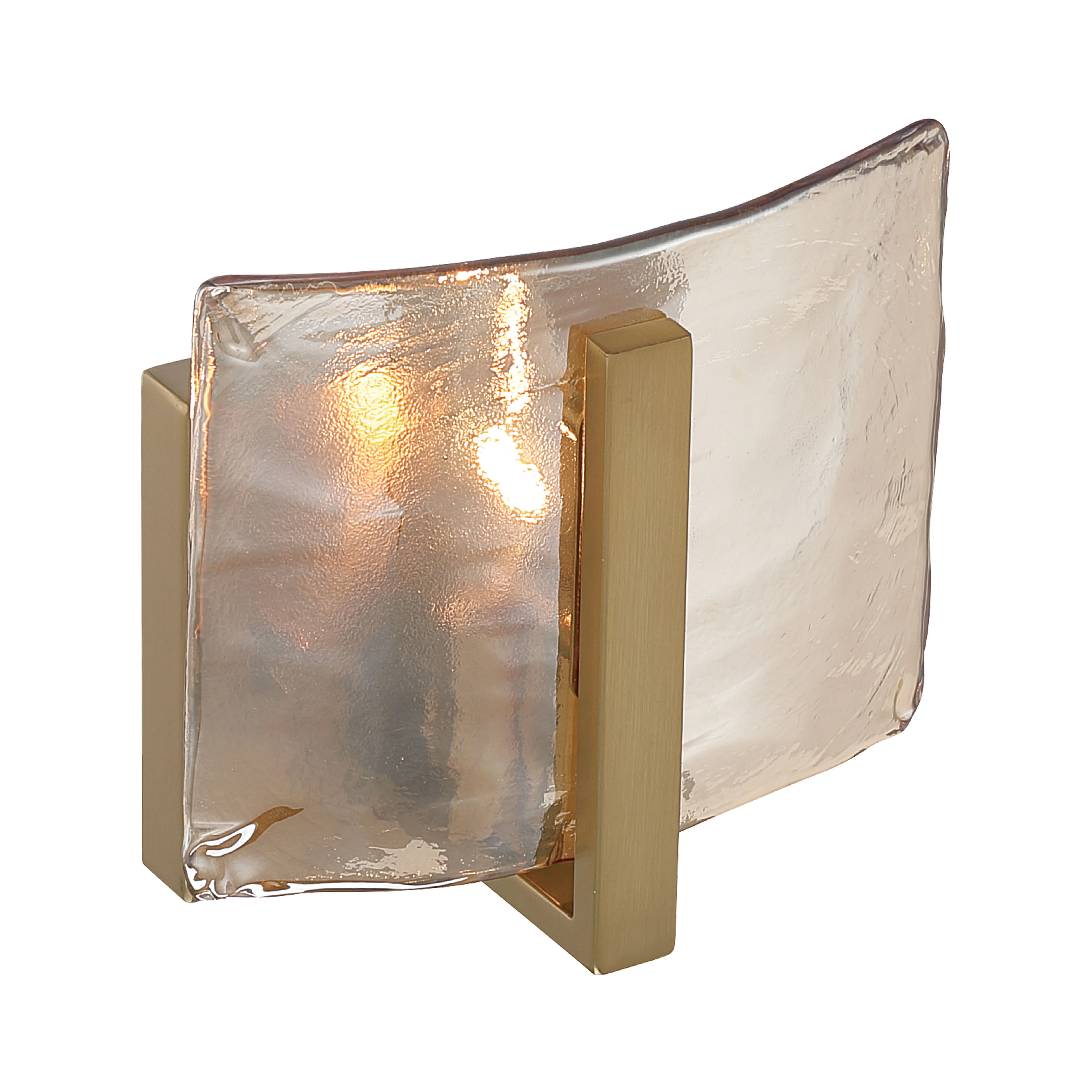 Aenon 1-light Wall Sconce in Brushed Champagne Brass with Amber Water Glass - Image 3