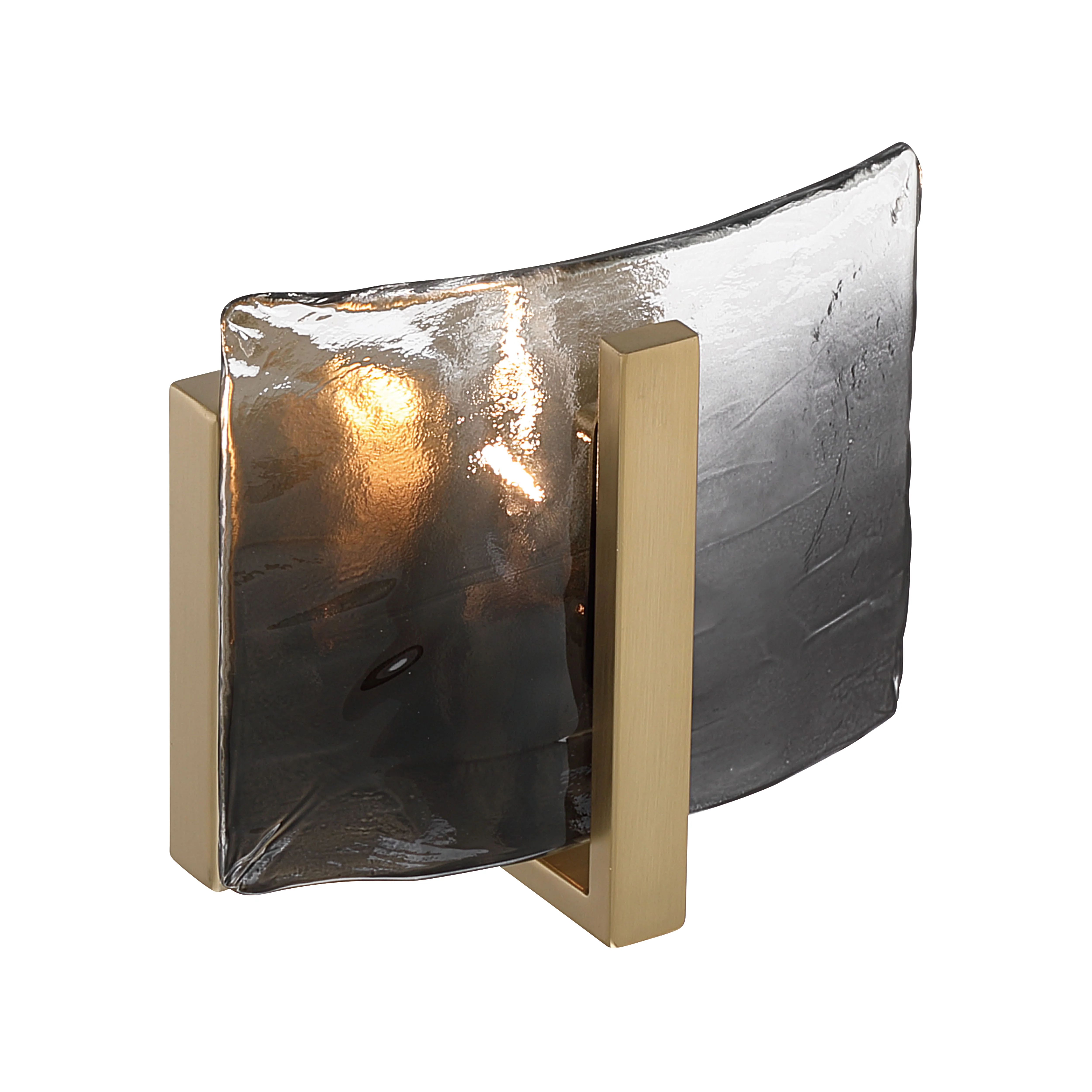 Aenon 1-light Wall Sconce in Brushed Champagne Brass with Smokey Water Glass - Image 3