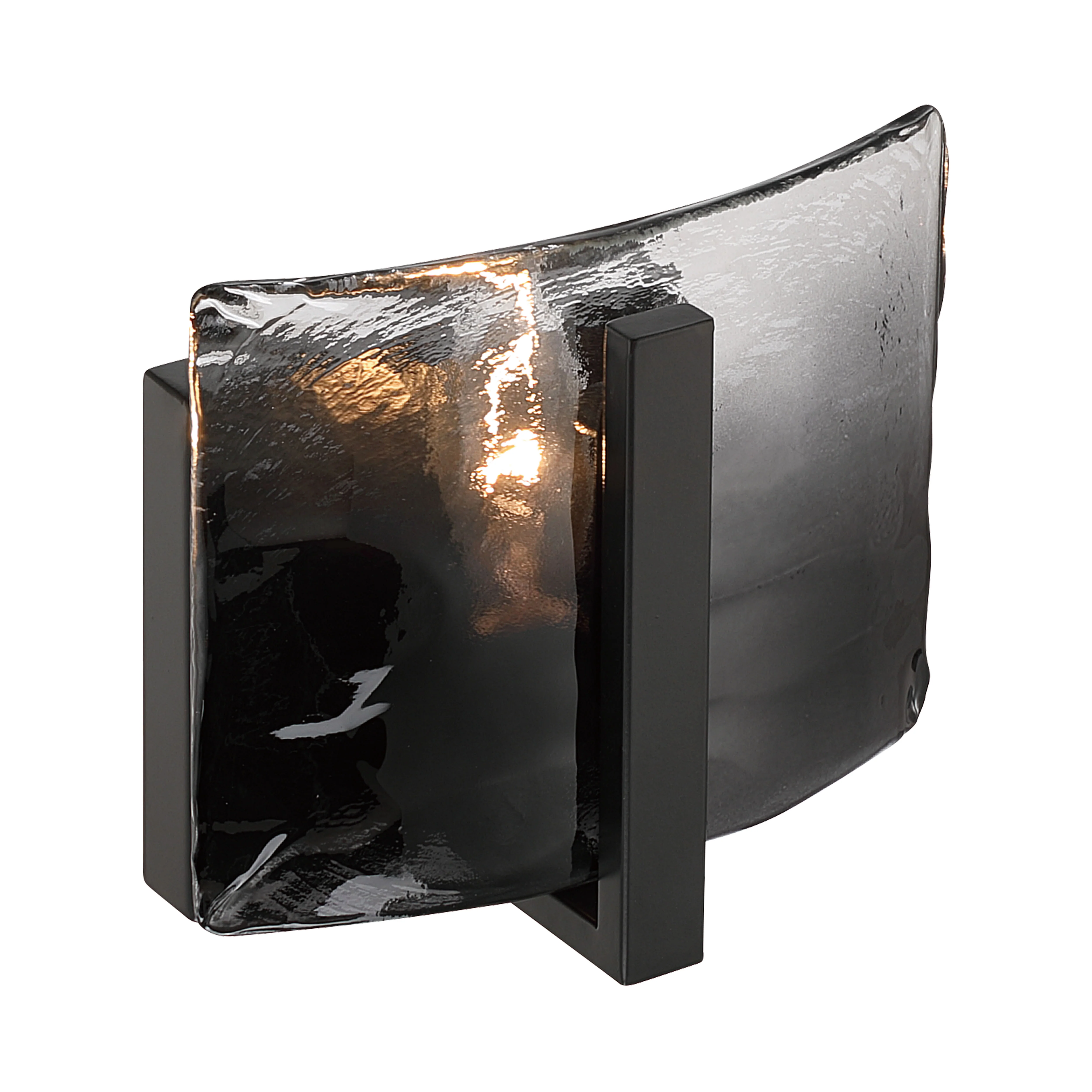Aenon 1-light Wall Sconce in Matte Black with Smokey Water Glass - Image 4