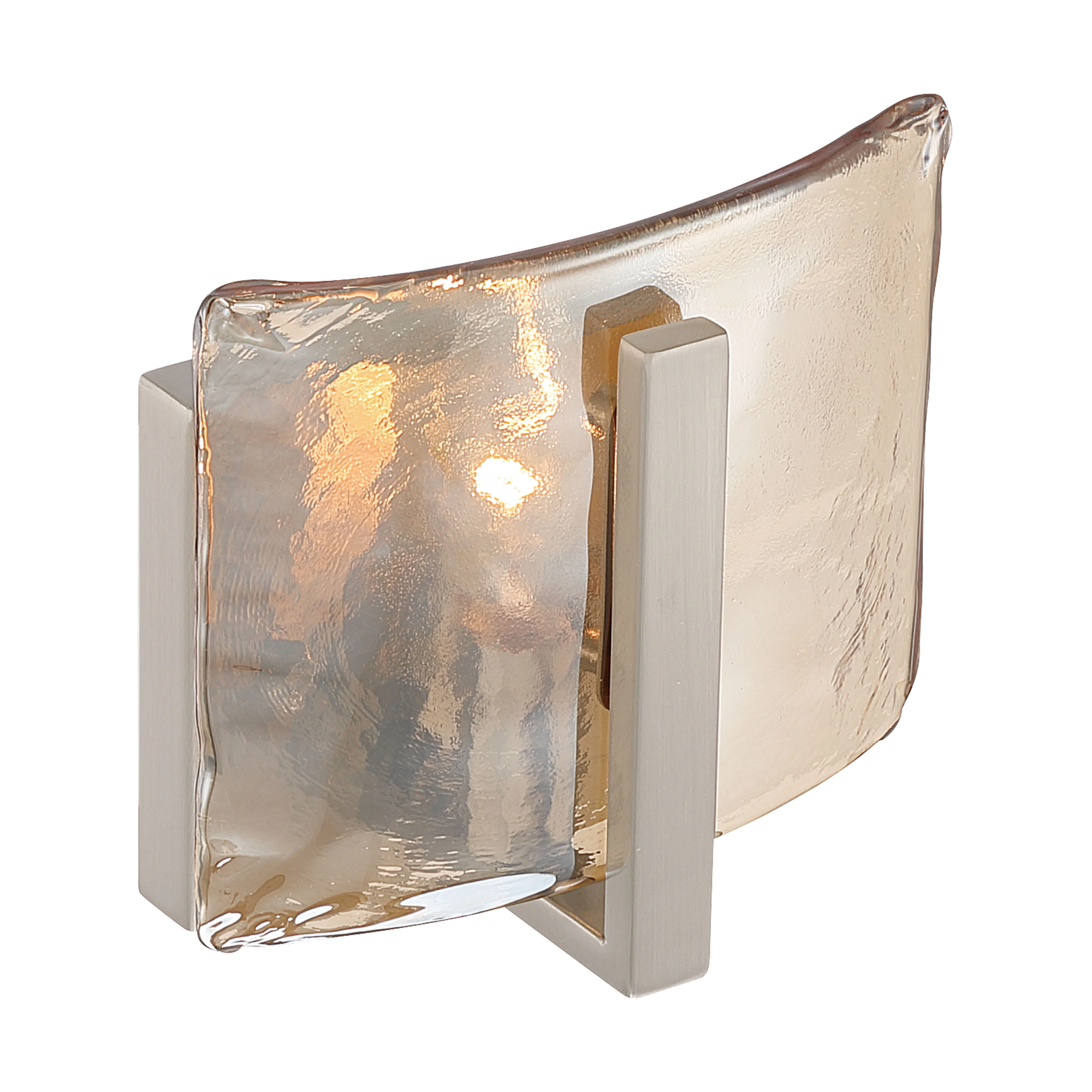 Aenon 1-light Wall Sconce in Pewter with Amber Water Glass - Image 4