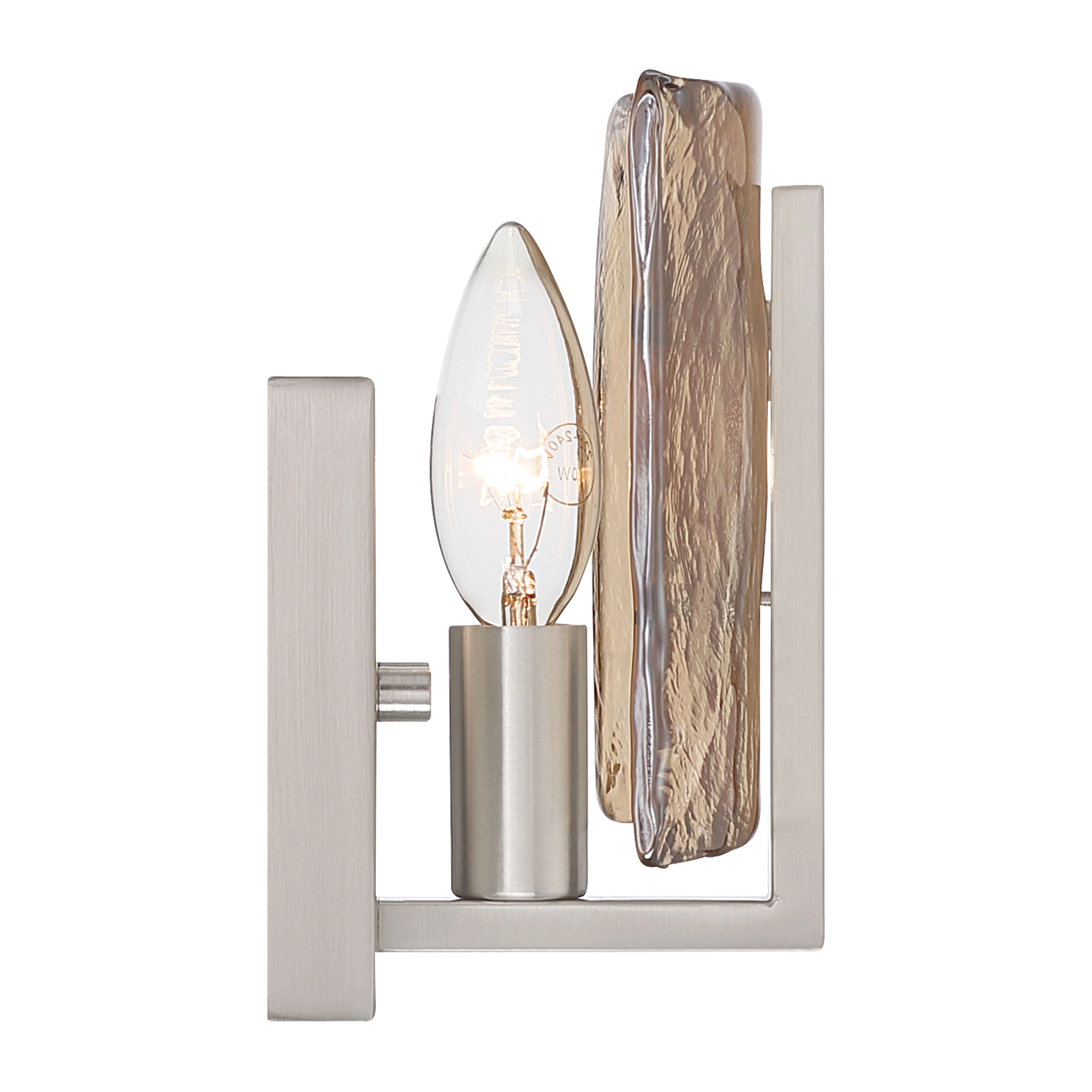 Aenon 1-light Wall Sconce in Pewter with Amber Water Glass - Image 5