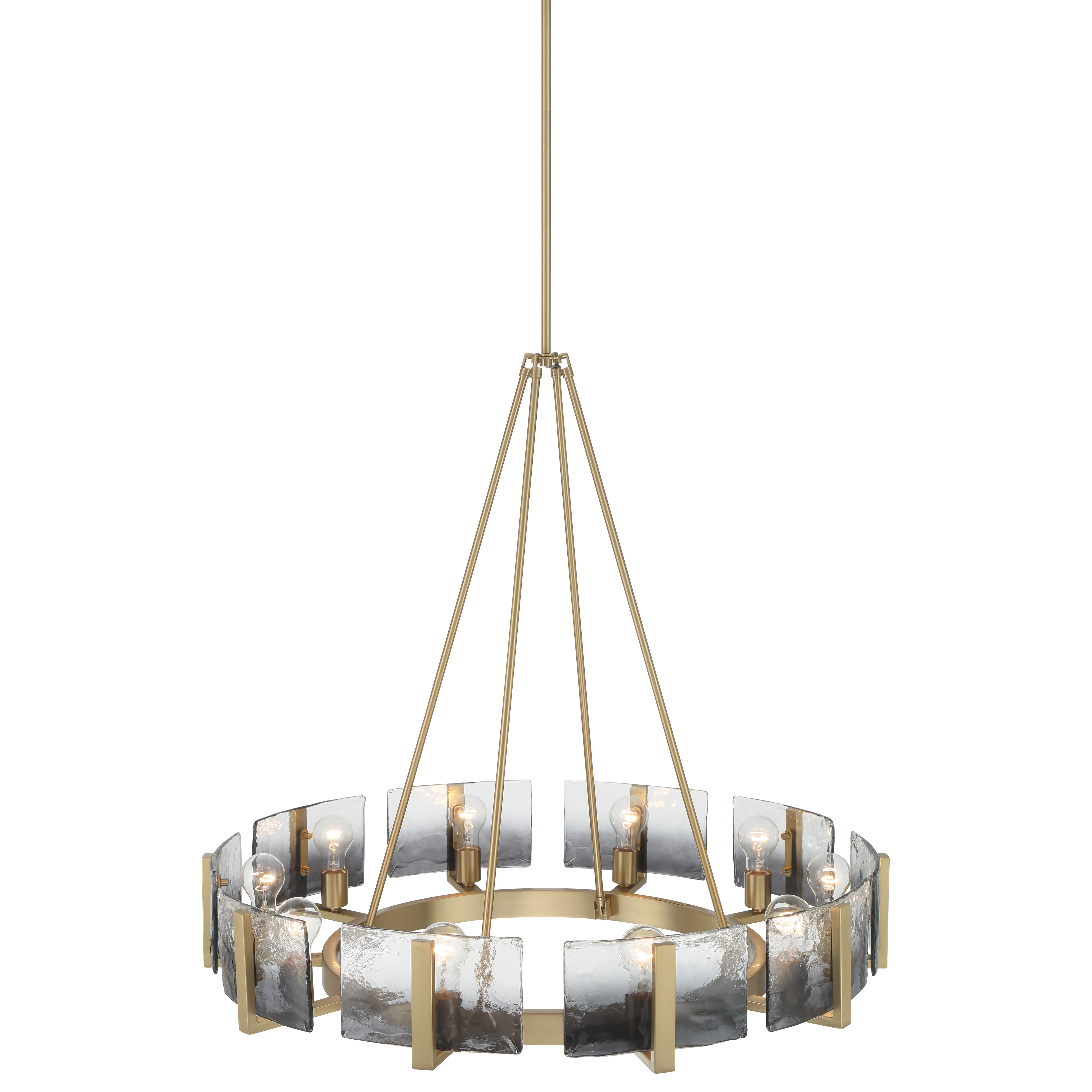 Aenon 10-light Chandelier in Brushed Champagne Brass with Smokey Water Glass - Image 5
