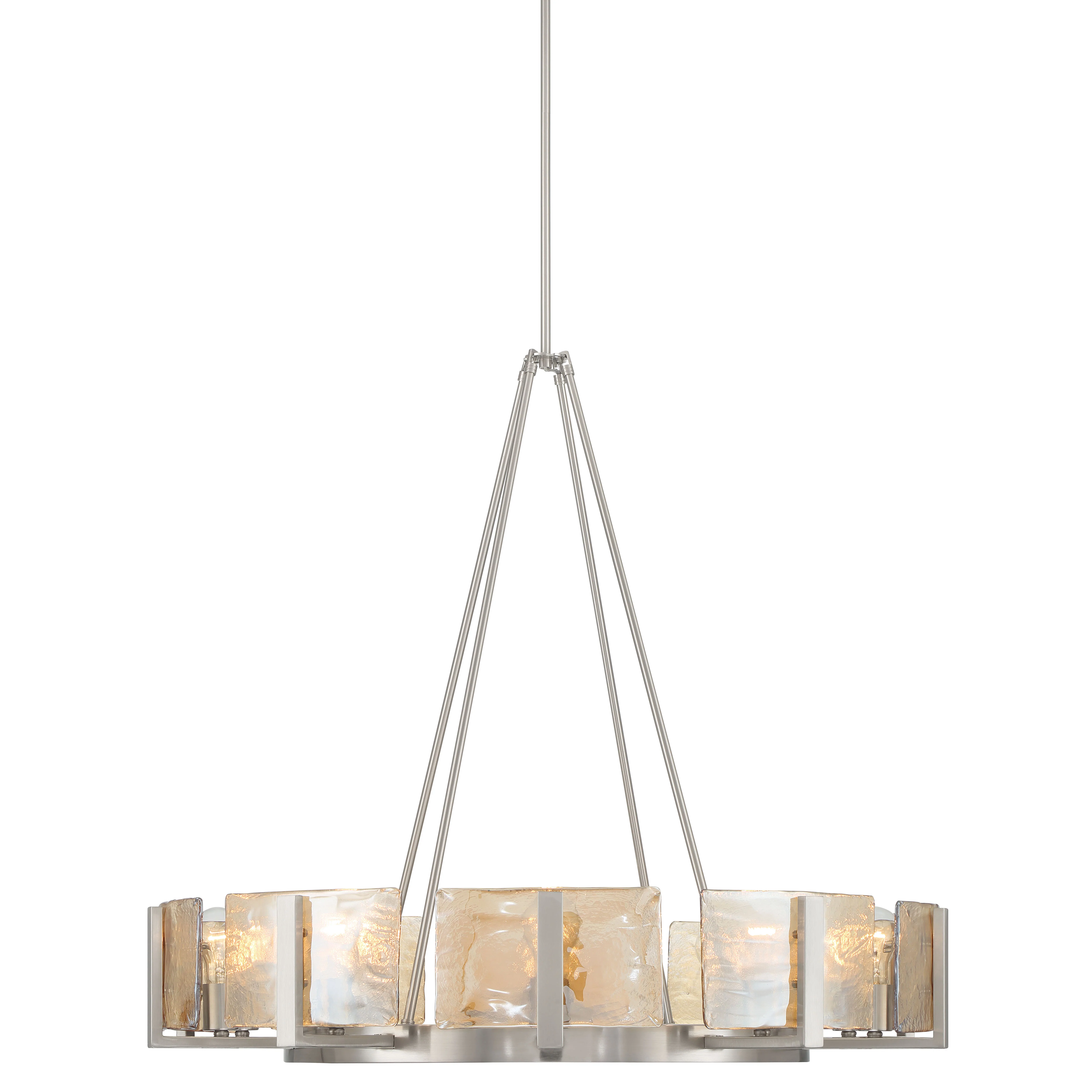 Aenon 10-light Chandelier in Pewter with Amber Water Glass - Image 3