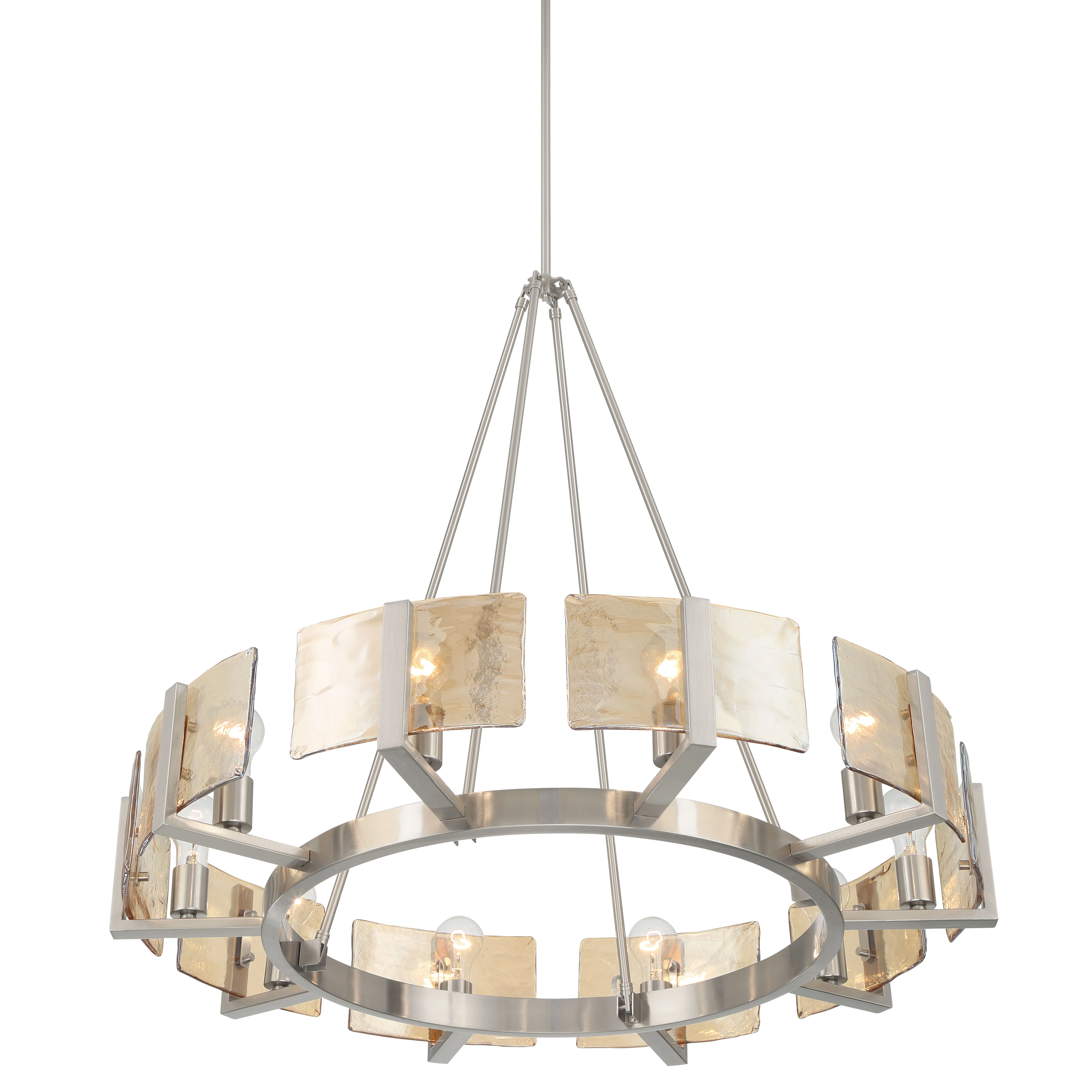 Aenon 10-light Chandelier in Pewter with Amber Water Glass - Image 4
