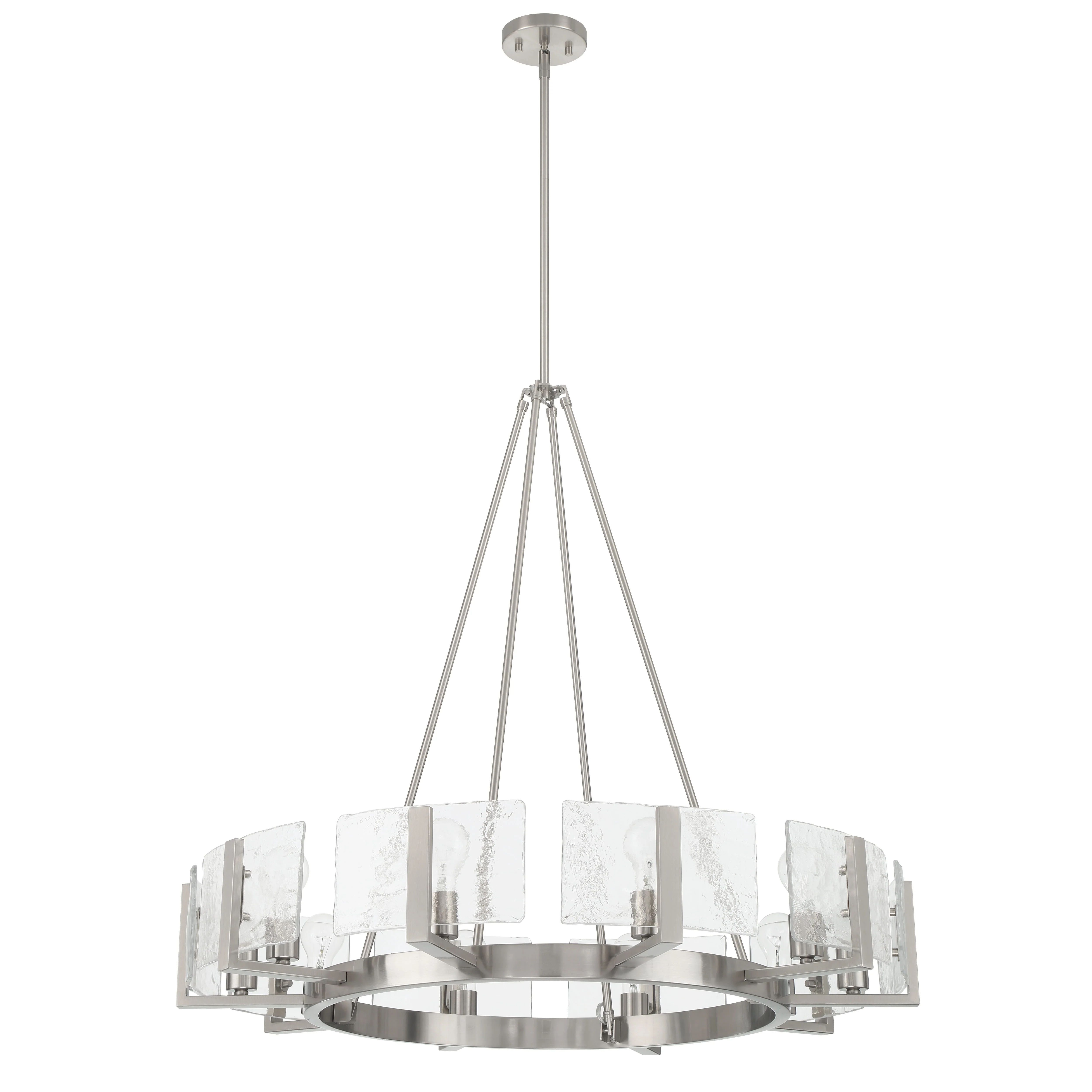 Aenon 10-light Chandelier in Pewter with Hammered Water Glass - Image 2
