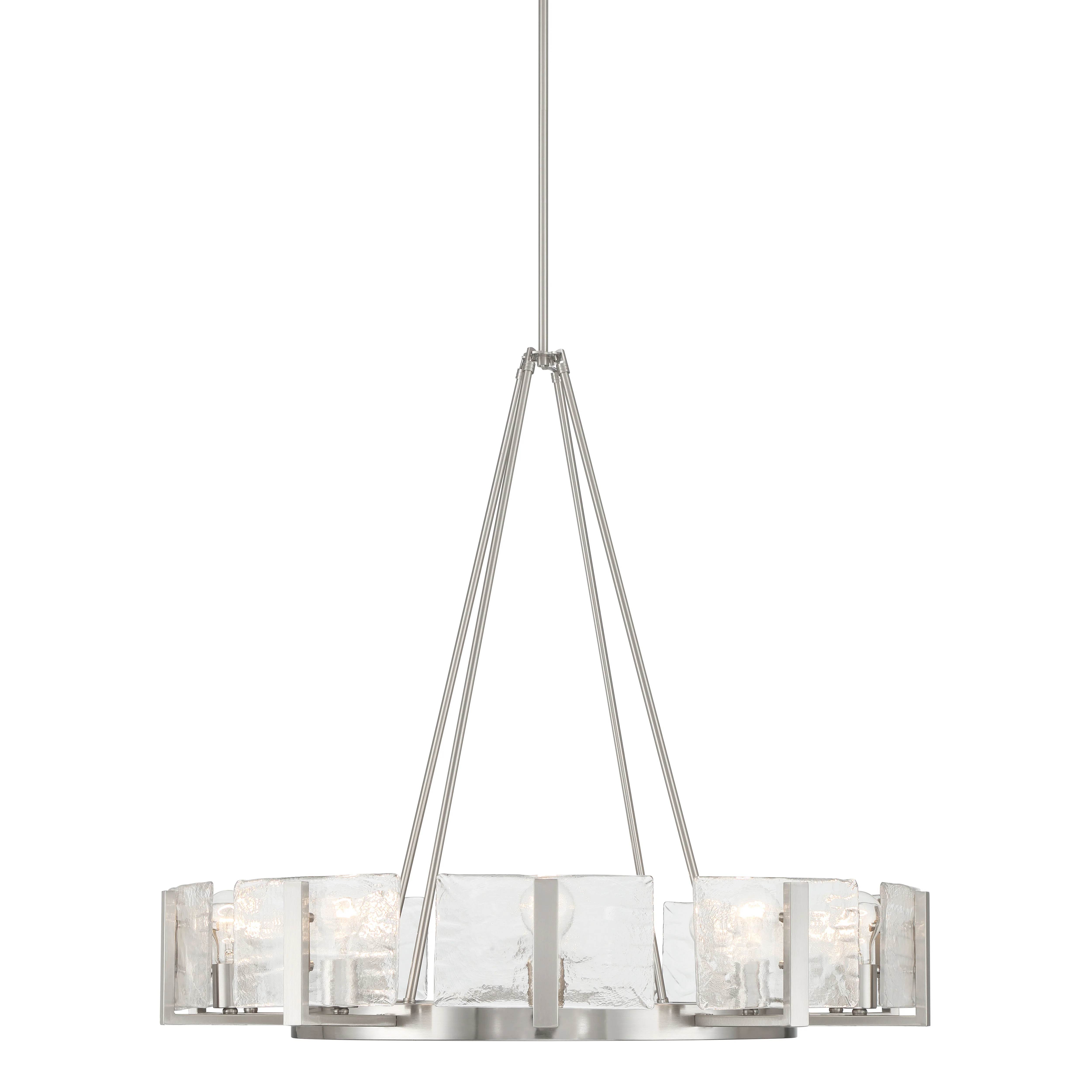 Aenon 10-light Chandelier in Pewter with Hammered Water Glass - Image 3