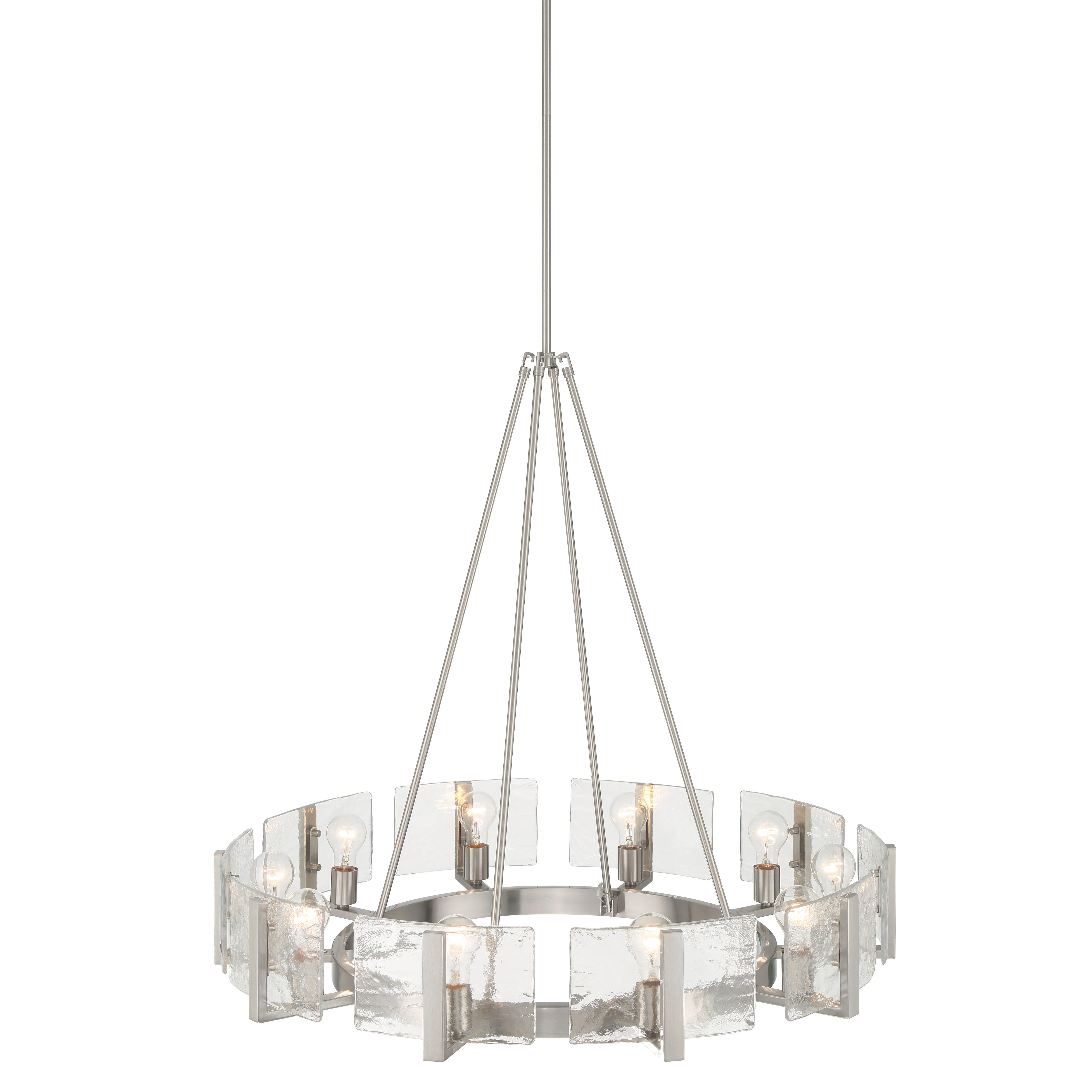 Aenon 10-light Chandelier in Pewter with Hammered Water Glass - Image 5