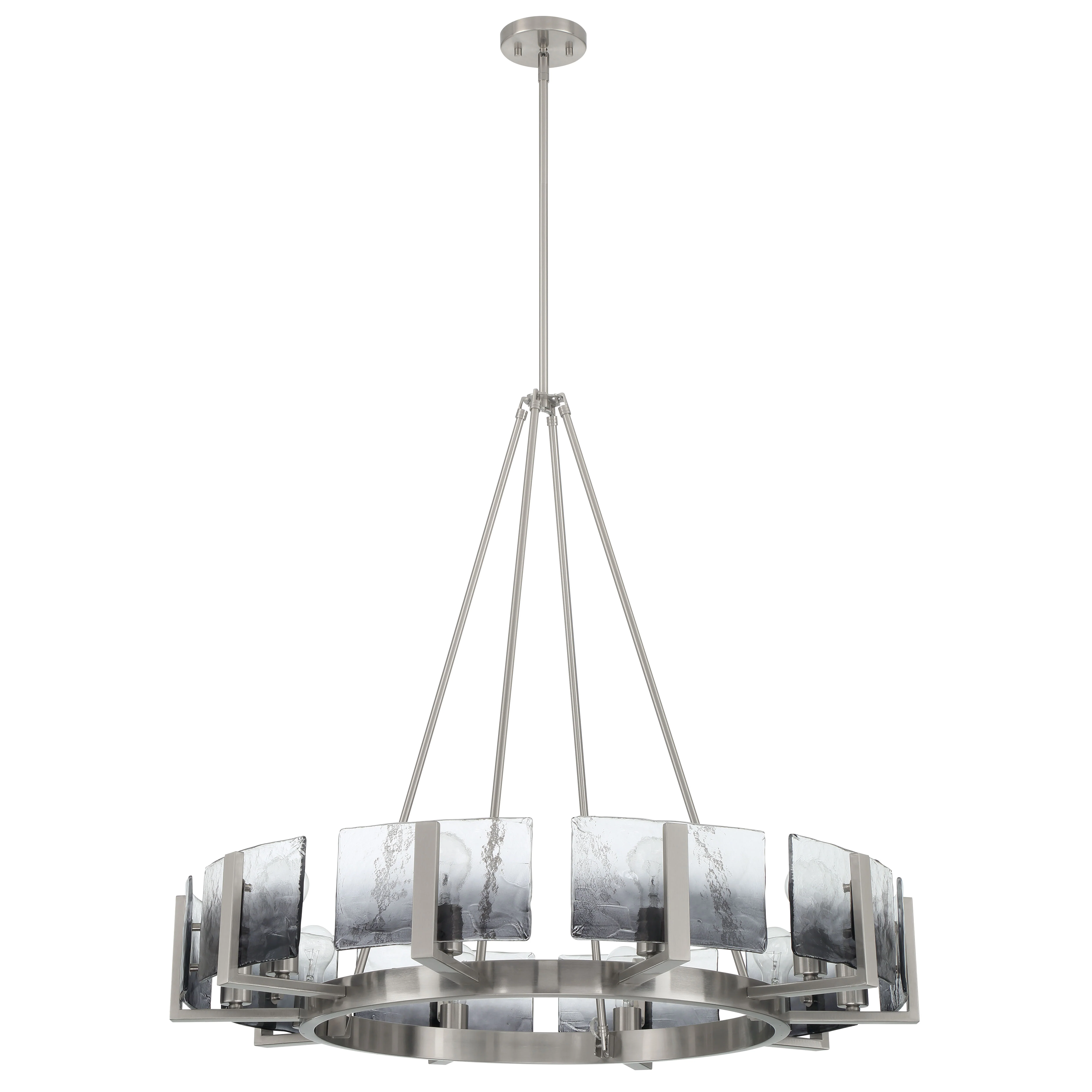 Aenon 10-light Chandelier in Pewter with Smokey Water Glass - Image 2