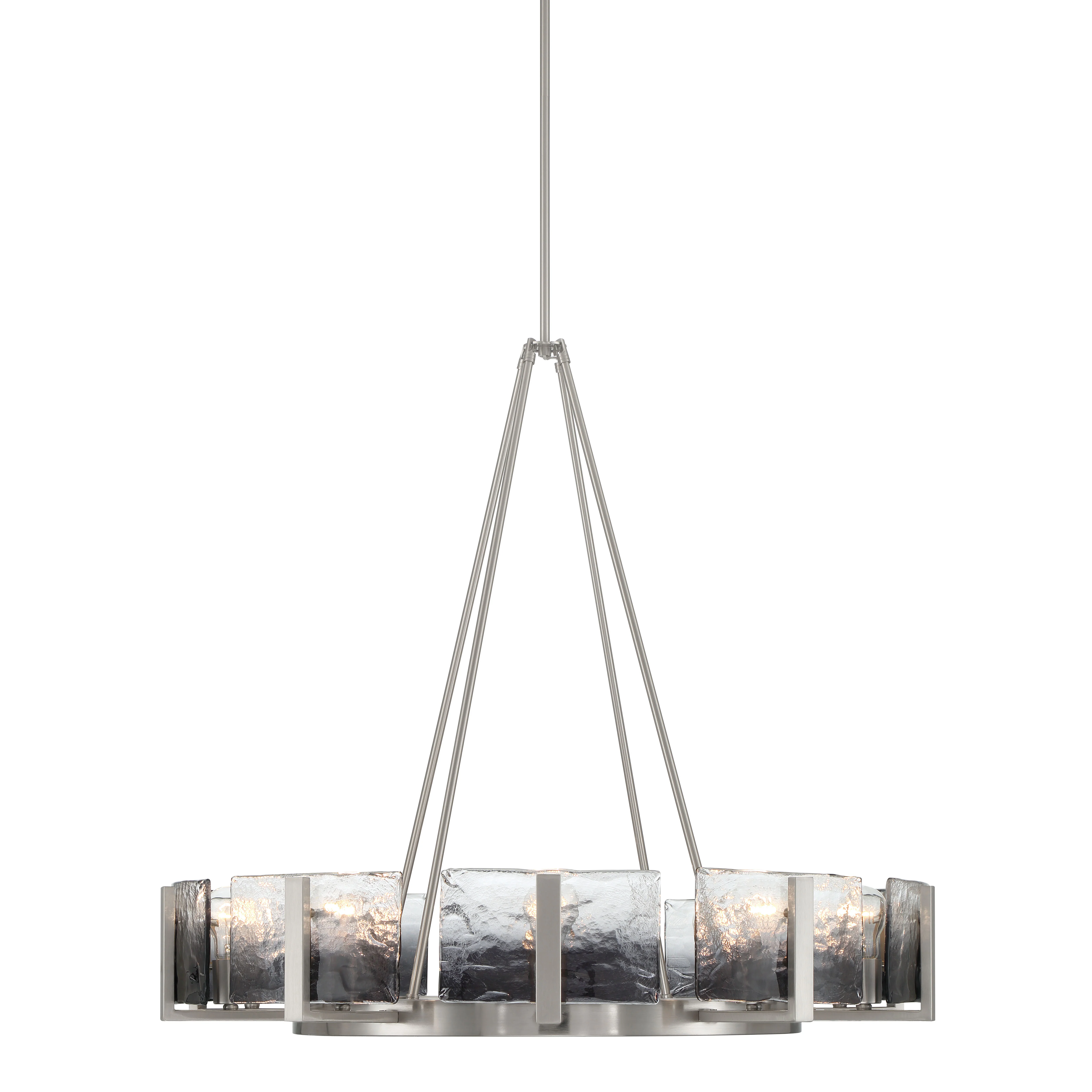 Aenon 10-light Chandelier in Pewter with Smokey Water Glass - Image 3
