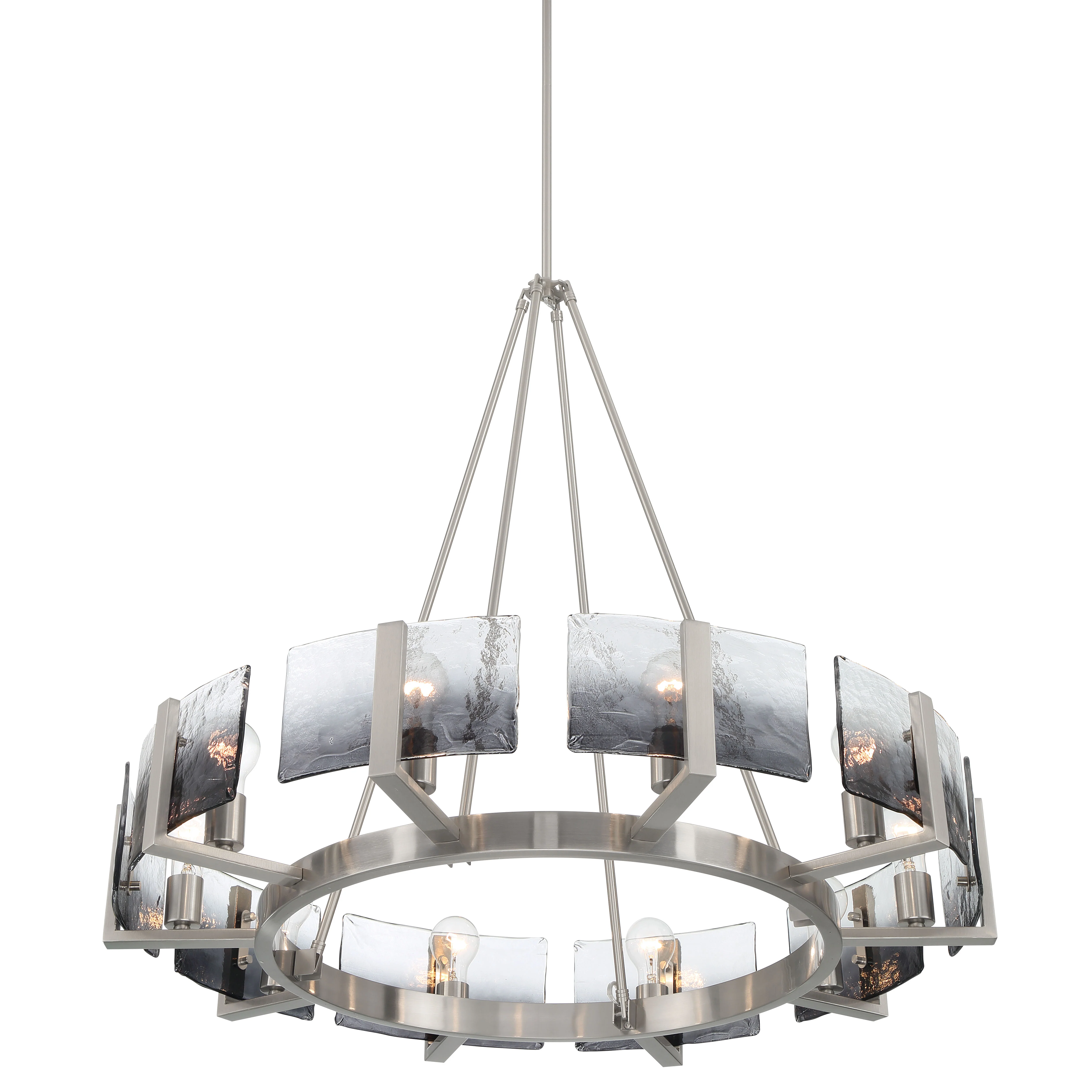 Aenon 10-light Chandelier in Pewter with Smokey Water Glass - Image 4