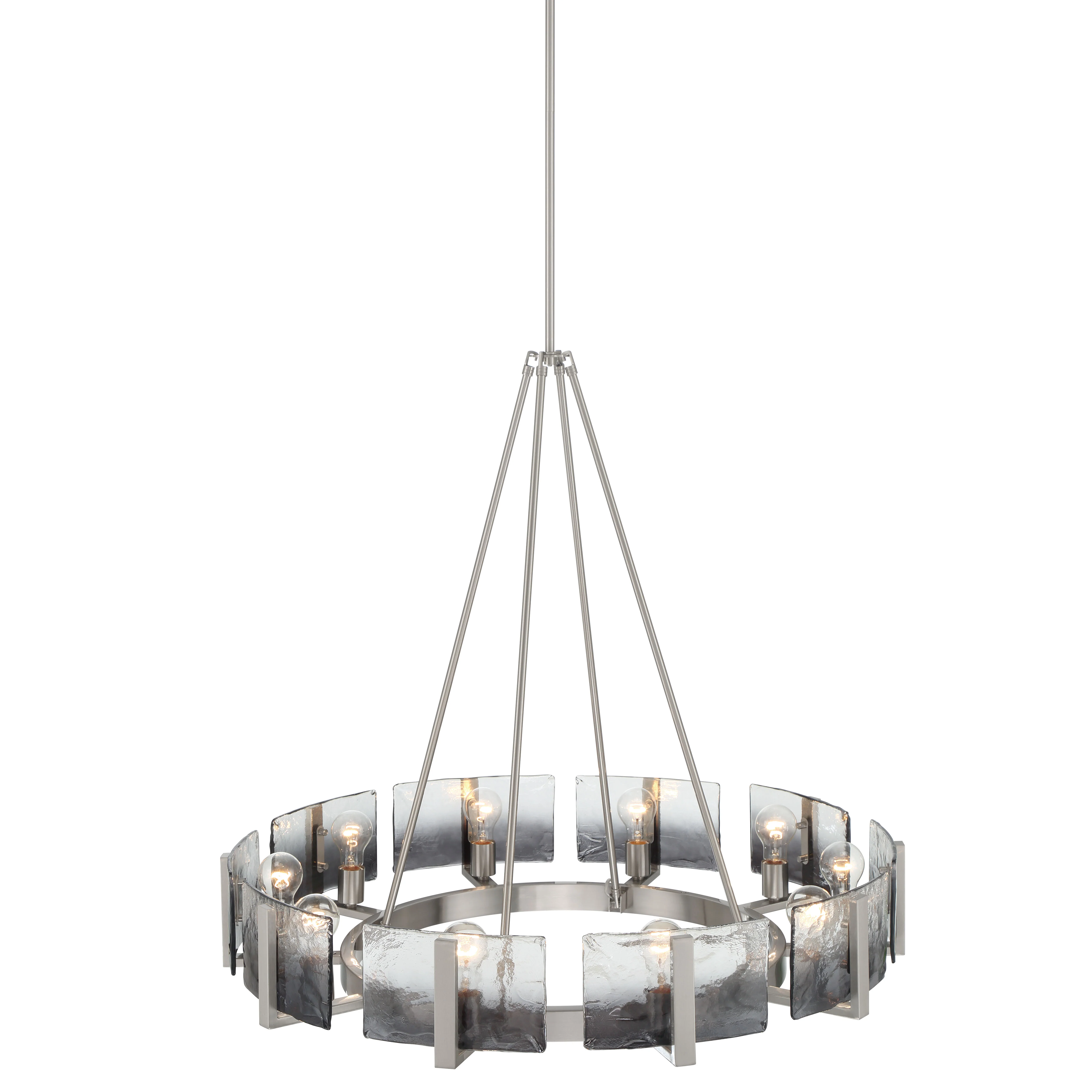 Aenon 10-light Chandelier in Pewter with Smokey Water Glass - Image 5