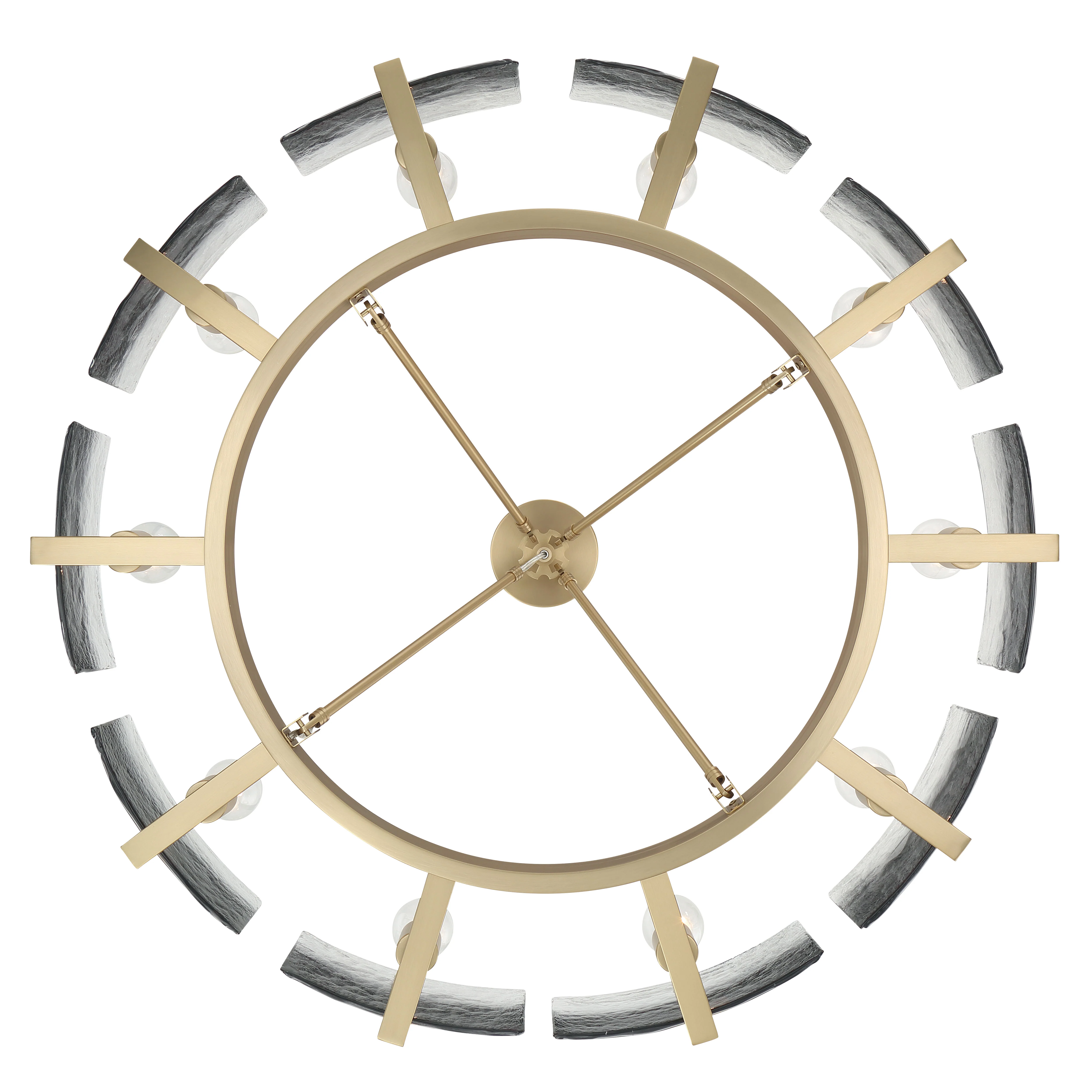 Aenon 10-light Semi-Flush Mount in Brushed Champagne Brass with Smokey Water Glass - Image 5
