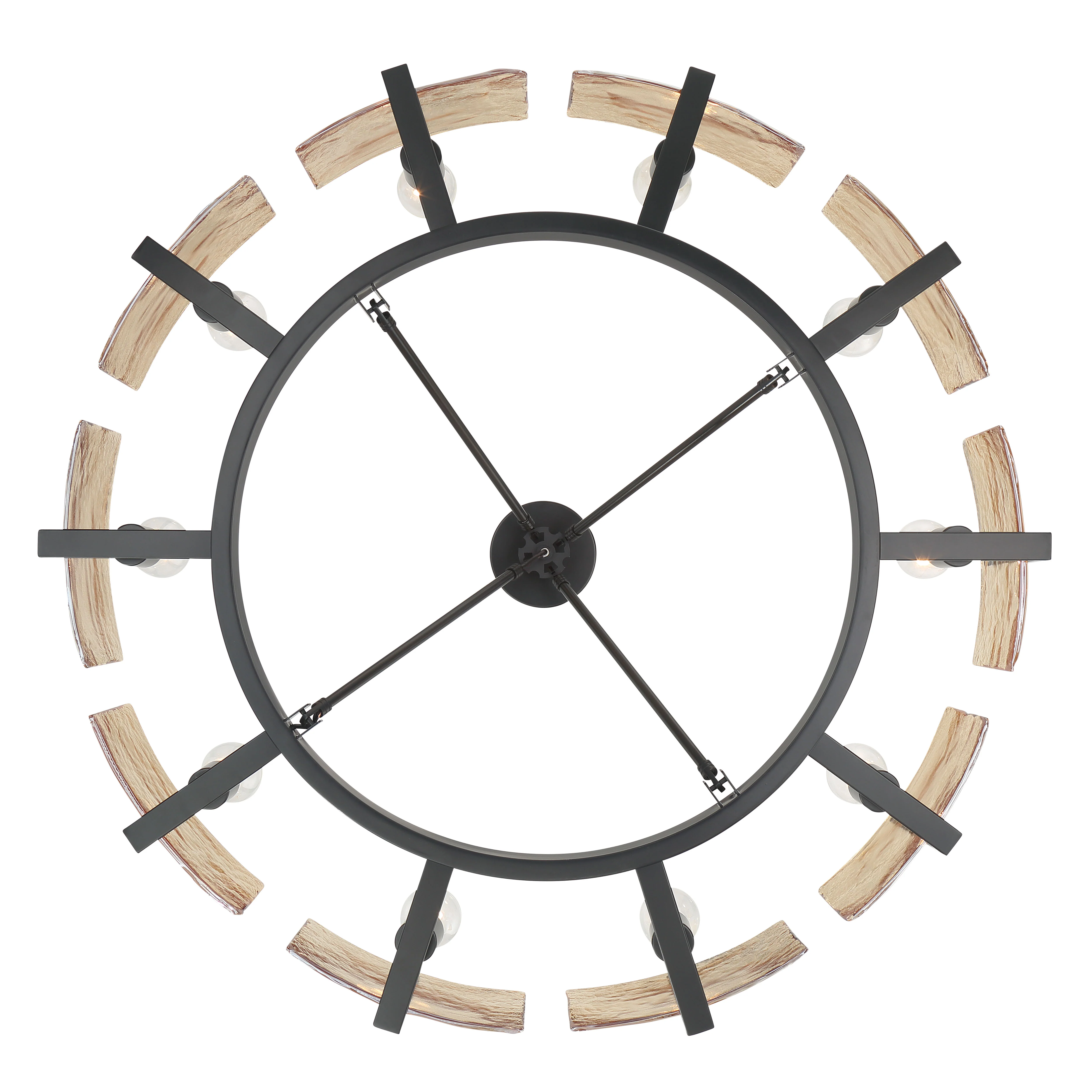 Aenon 10-light Semi-Flush Mount in Matte Black with Amber Water Glass - Image 5