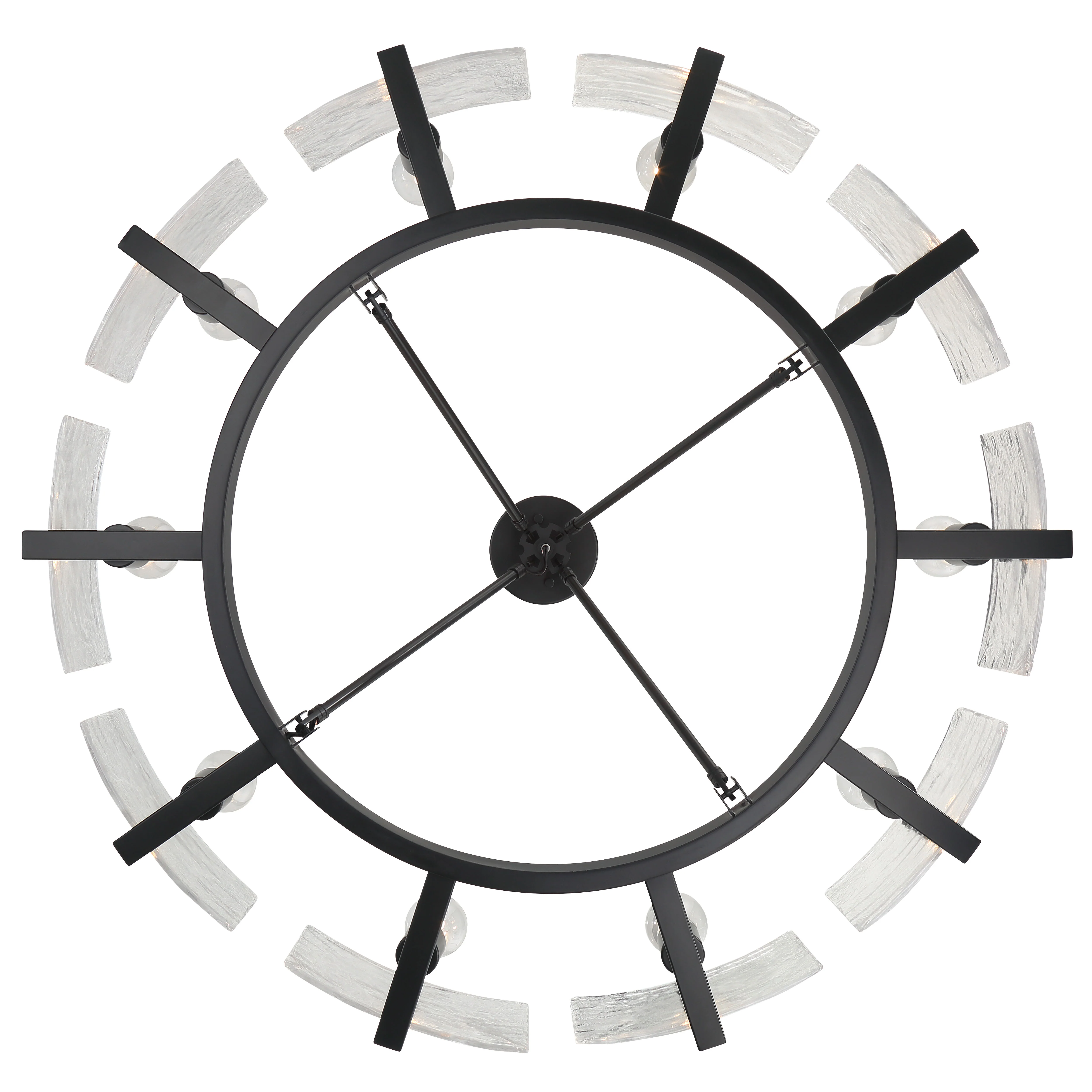 Aenon 10-light Semi-Flush Mount in Matte Black with Hammered Water Glass - Image 5