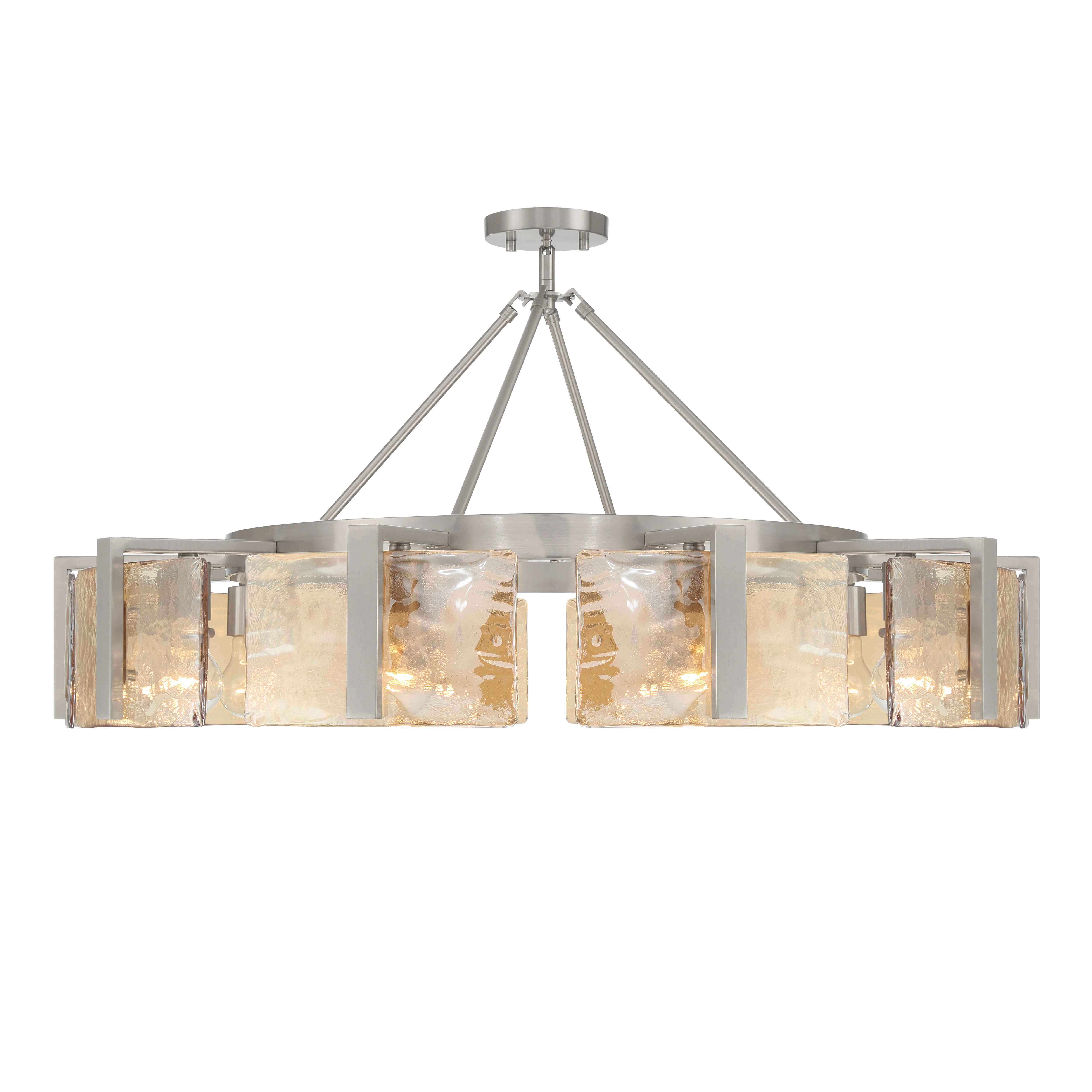 Aenon 10-light Semi-Flush Mount in Pewter with Amber Water Glass - Image 6