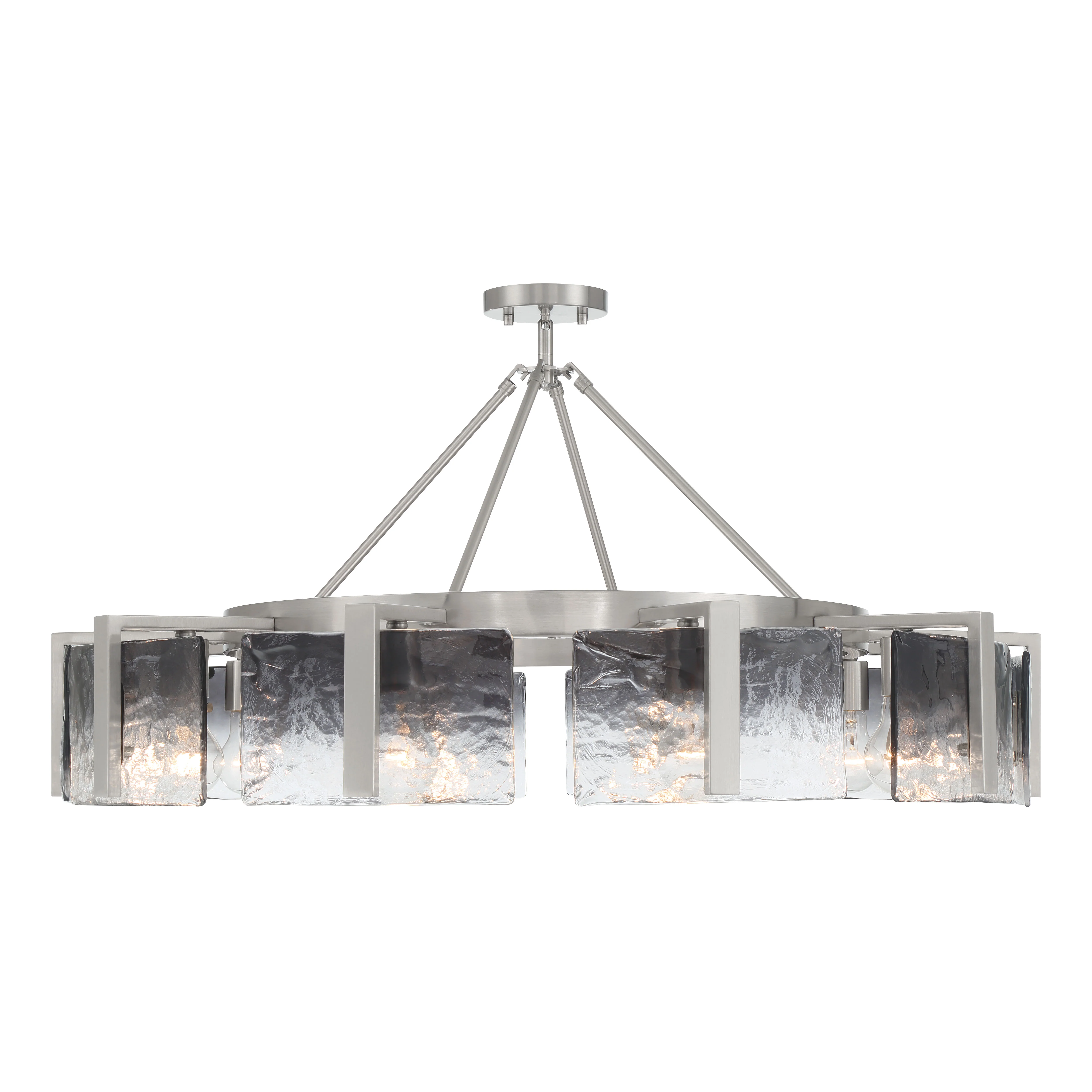 Aenon 10-light Semi-Flush Mount in Pewter with Smokey Water Glass - Image 7