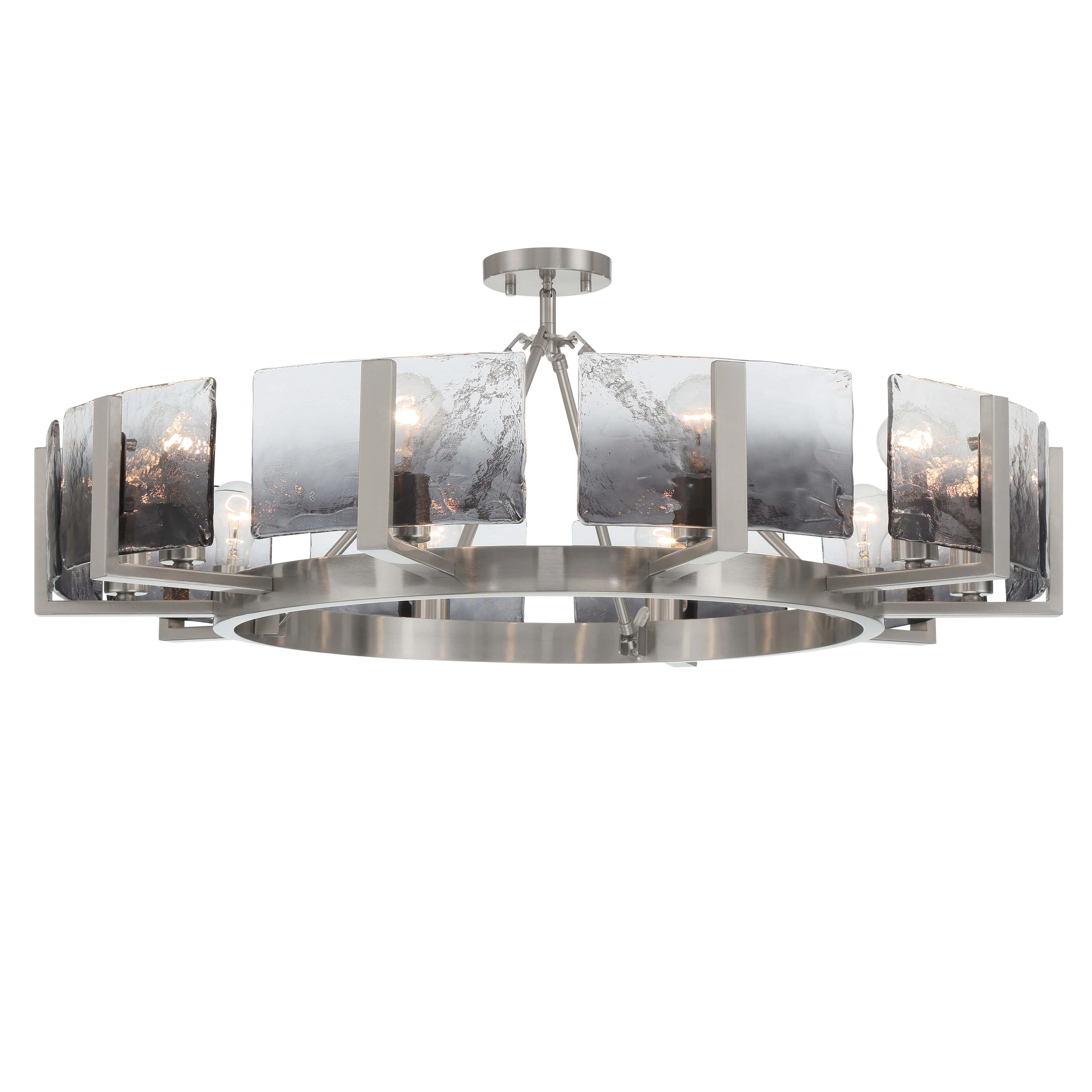 Aenon 10-light Semi-Flush Mount in Pewter with Smokey Water Glass - Image 8