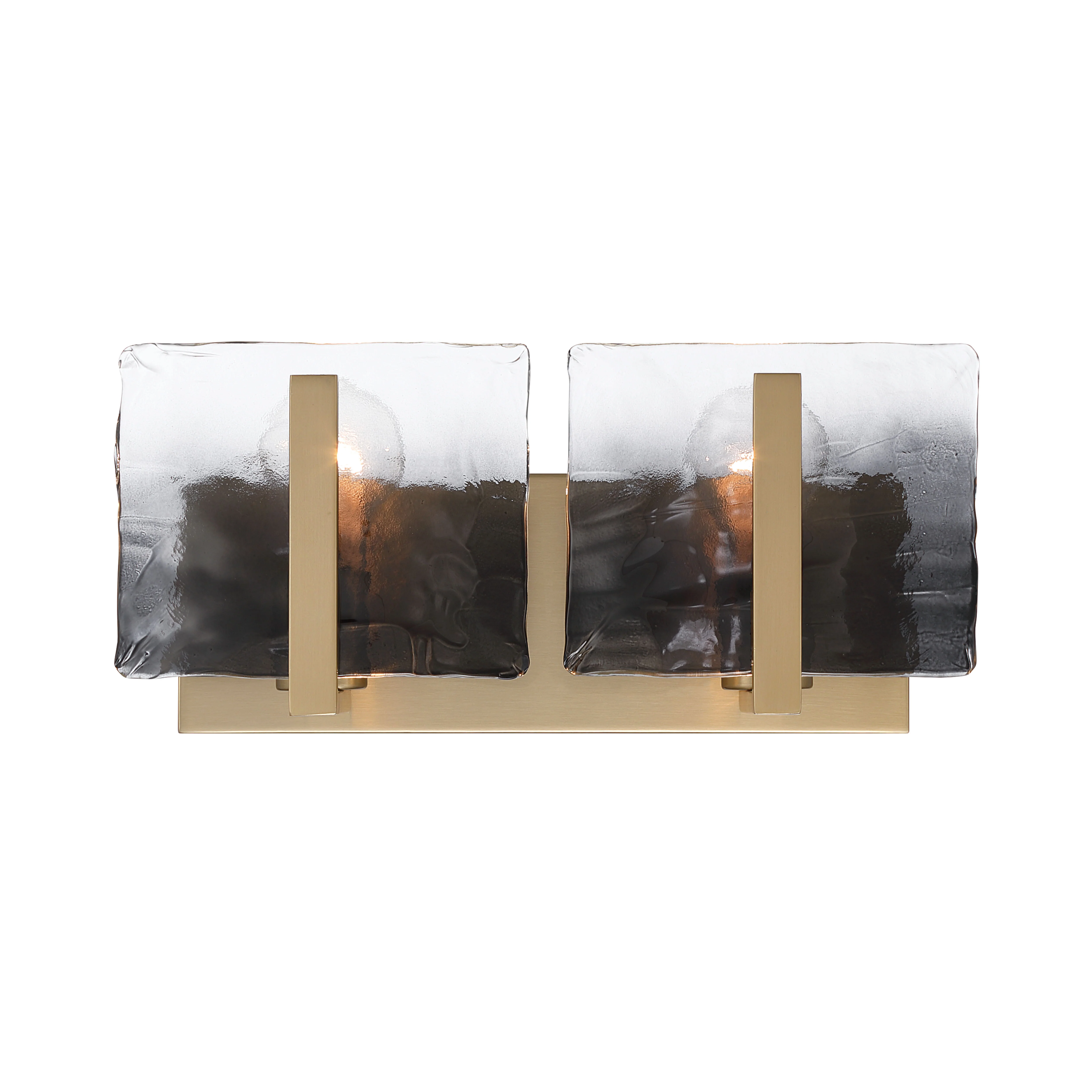 Aenon 2-light Vanity in Brushed Champagne Brass with Smokey Water Glass - Image 3