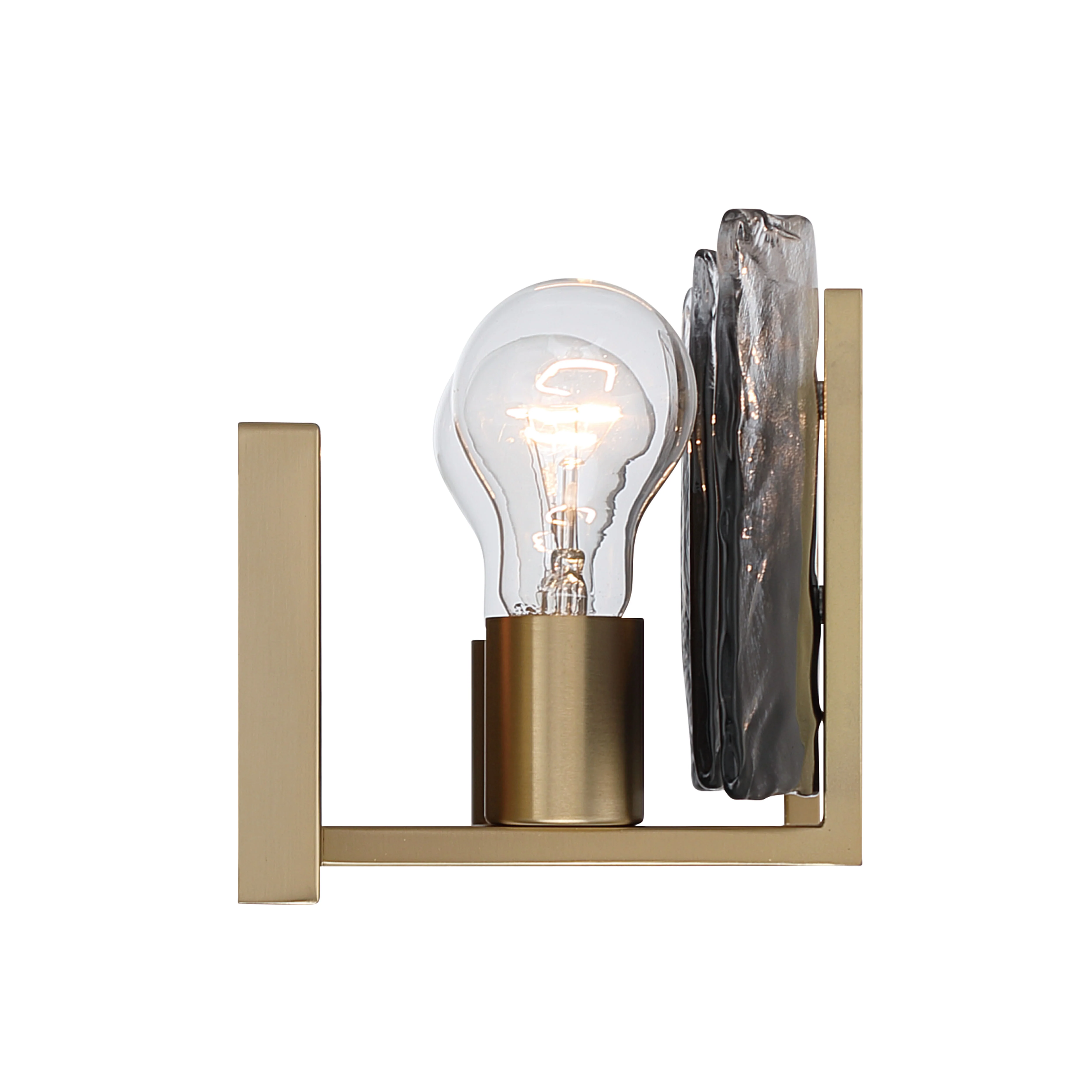 Aenon 2-light Vanity in Brushed Champagne Brass with Smokey Water Glass - Image 4