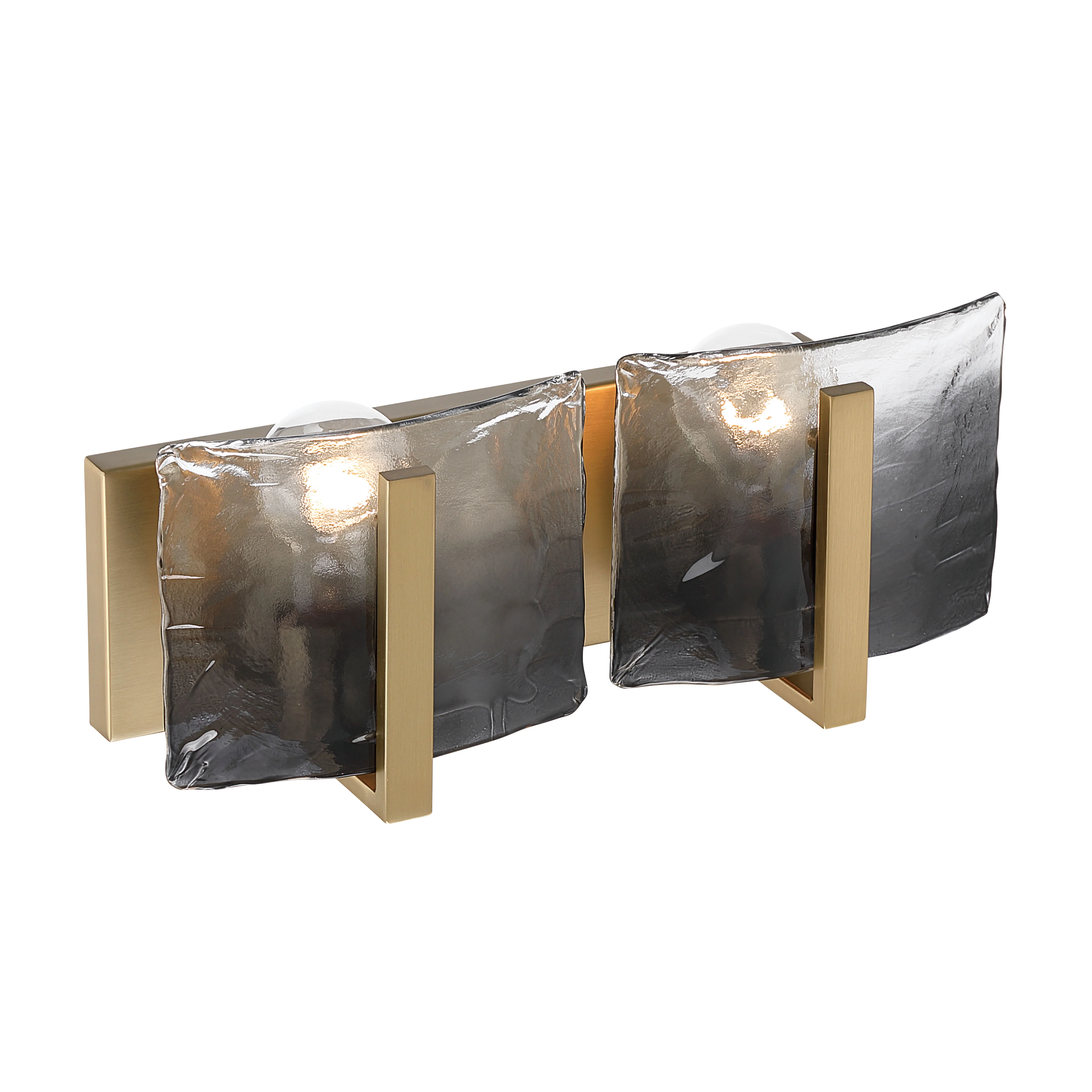 Aenon 2-light Vanity in Brushed Champagne Brass with Smokey Water Glass - Image 5