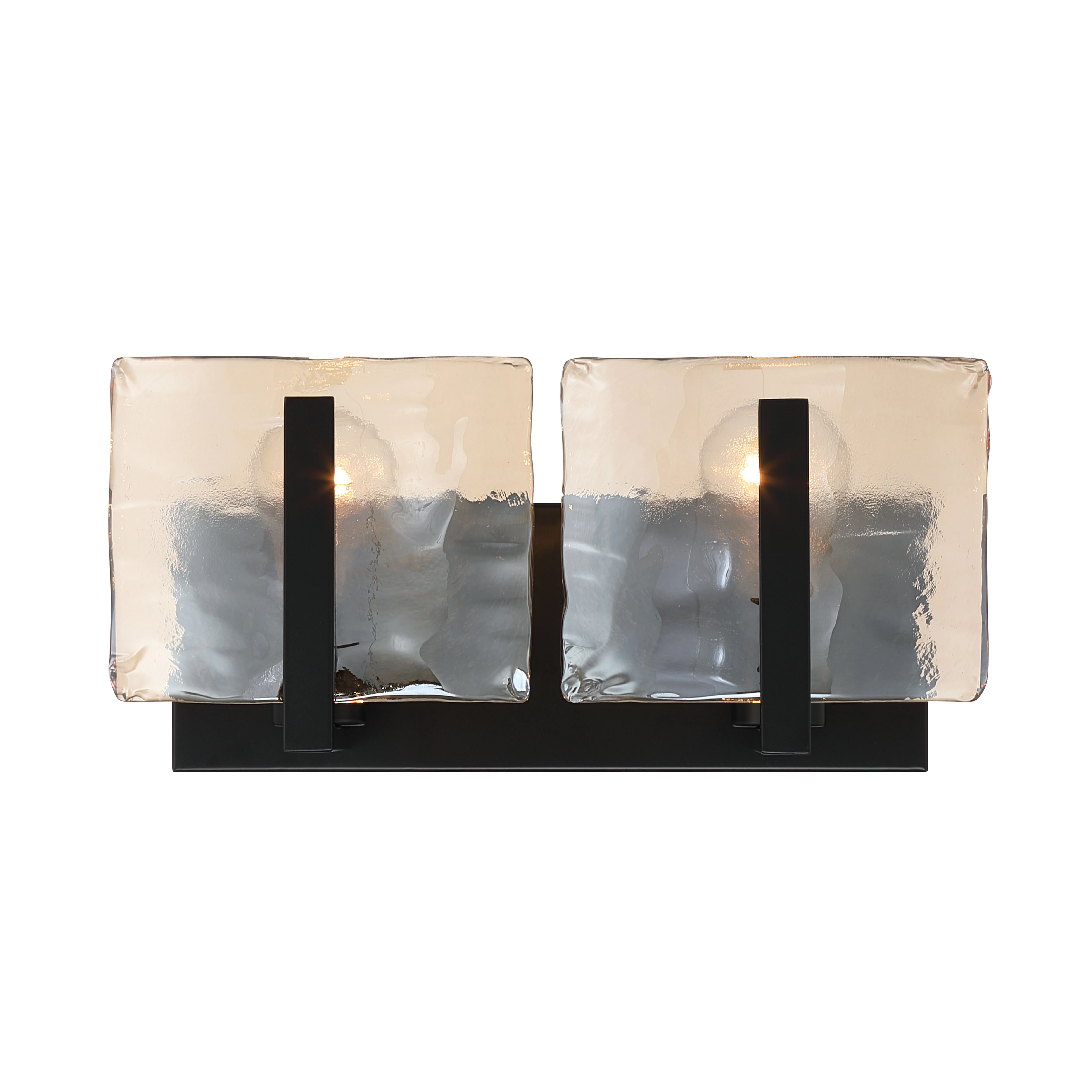 Aenon 2-light Vanity in Matte Black with Amber Water Glass - Image 3