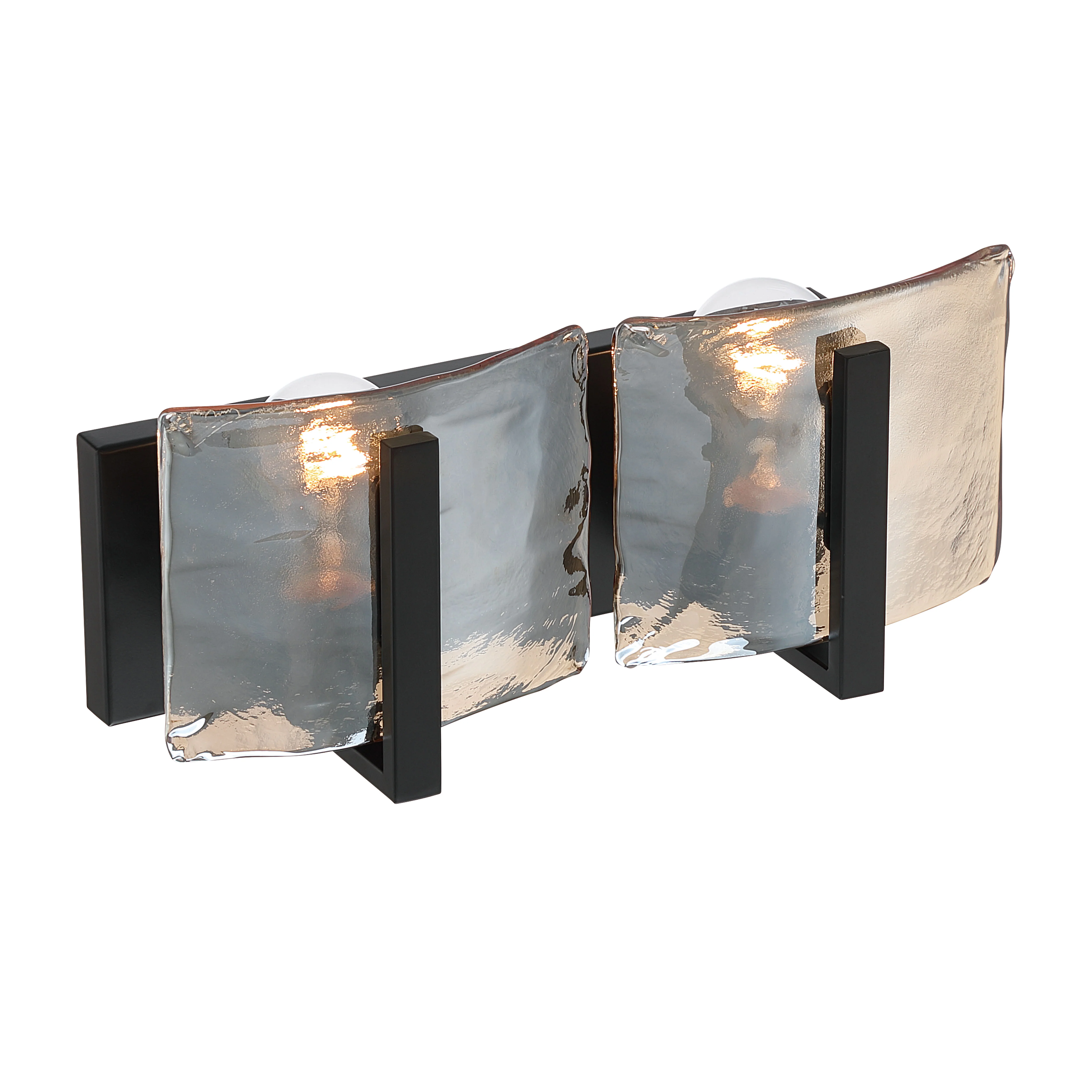 Aenon 2-light Vanity in Matte Black with Amber Water Glass - Image 5