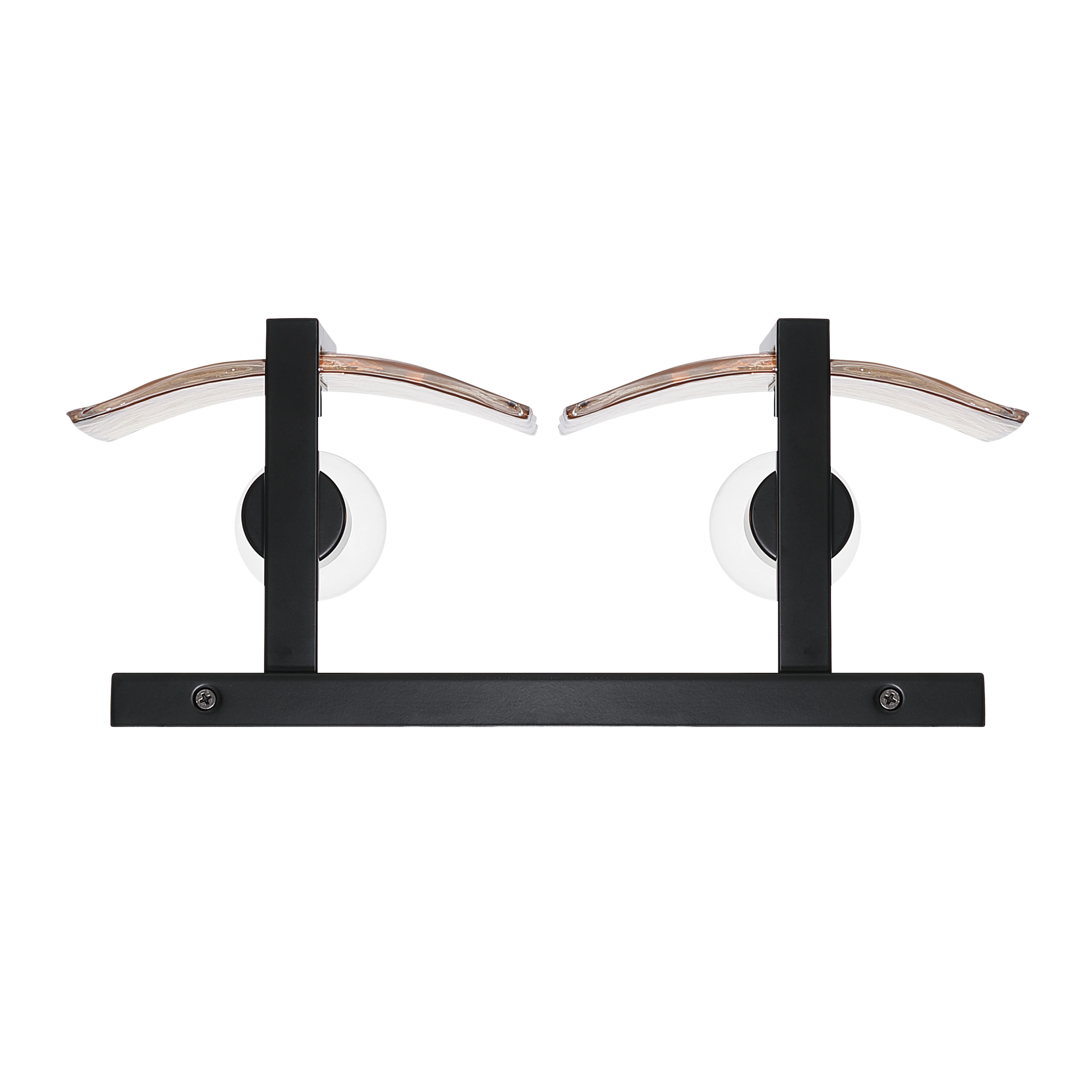 Aenon 2-light Vanity in Matte Black with Amber Water Glass - Image 6
