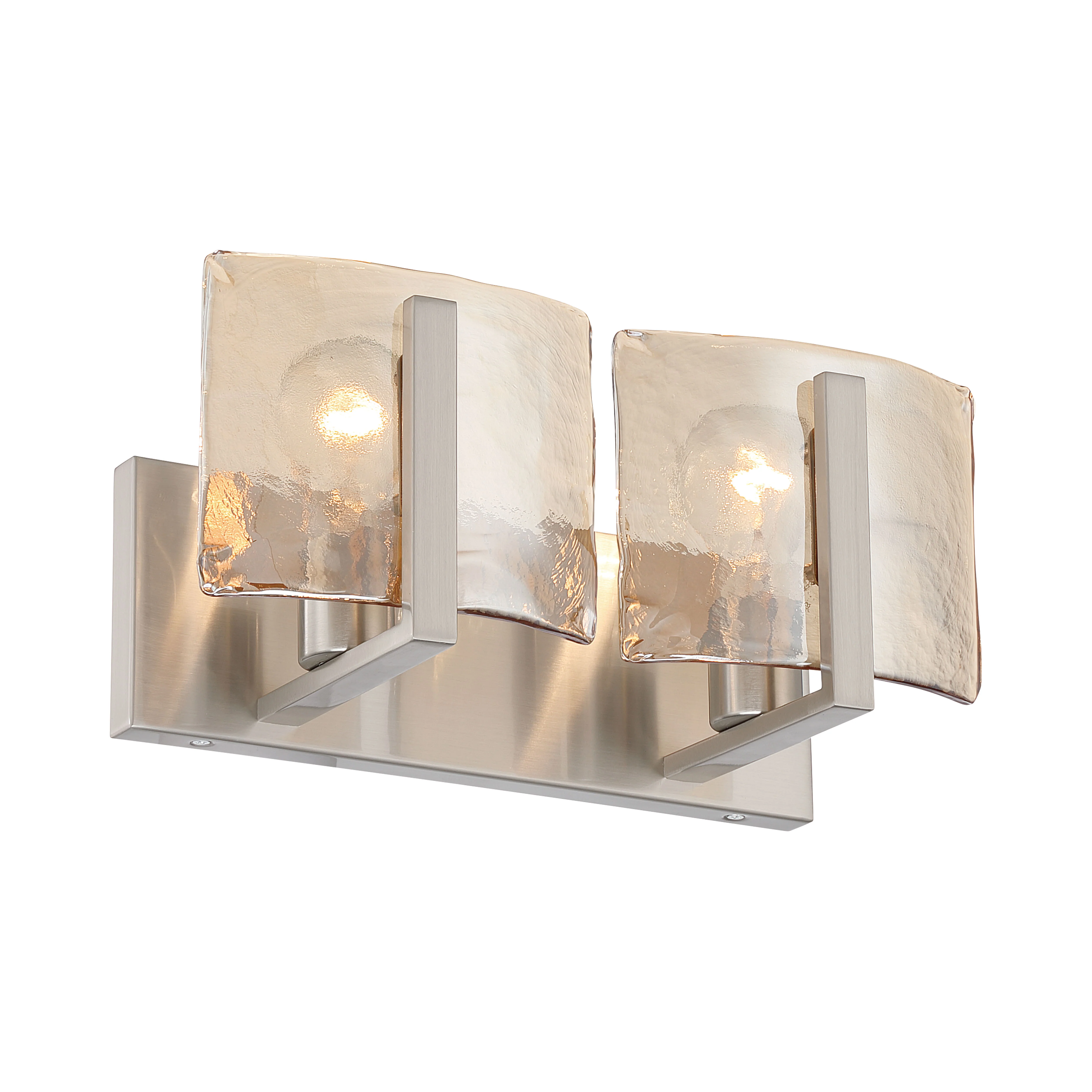 Aenon 2-light Vanity in Pewter with Amber Water Glass