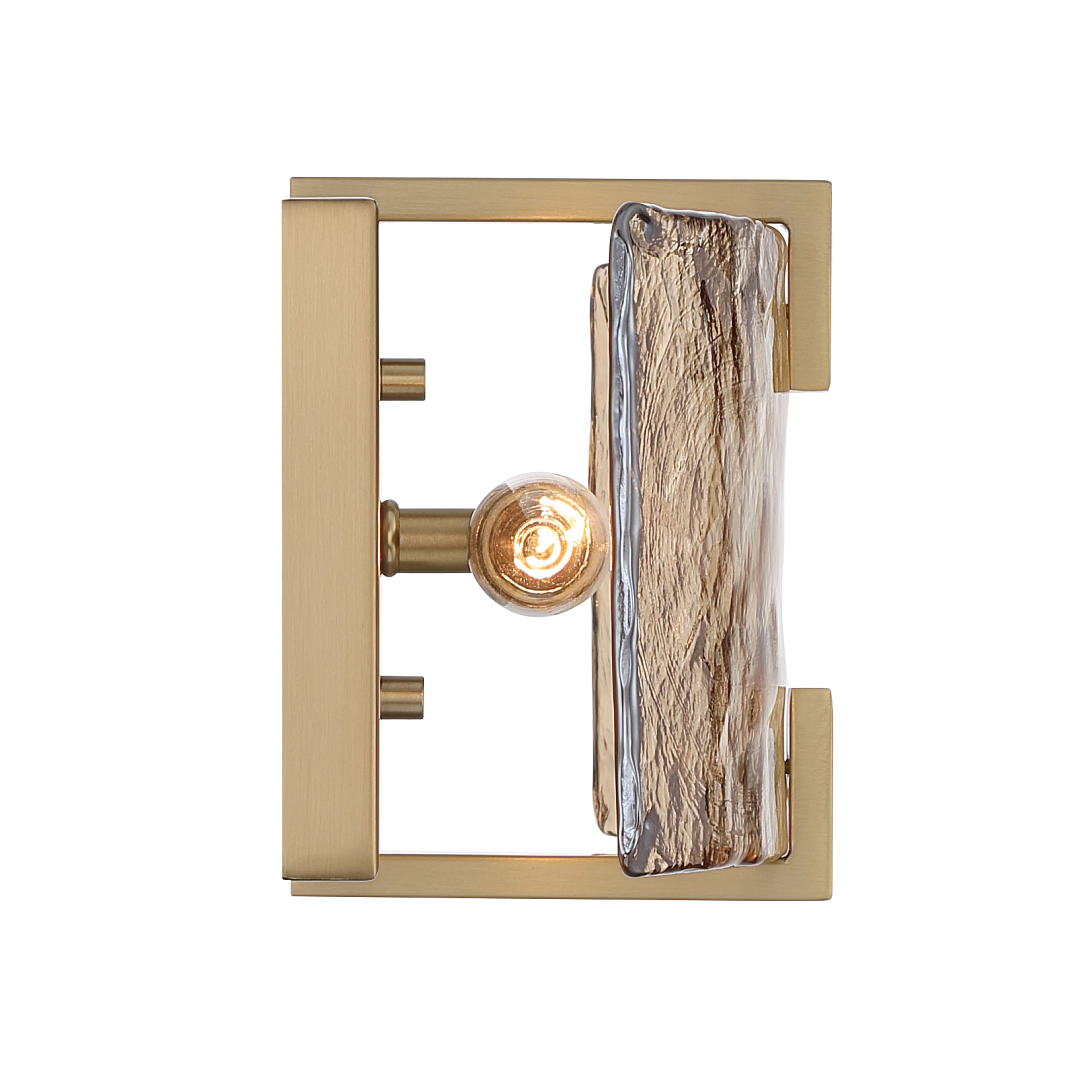 Aenon 2-light Wall Sconce in Brushed Champagne Brass with Amber Water Glass - Image 7