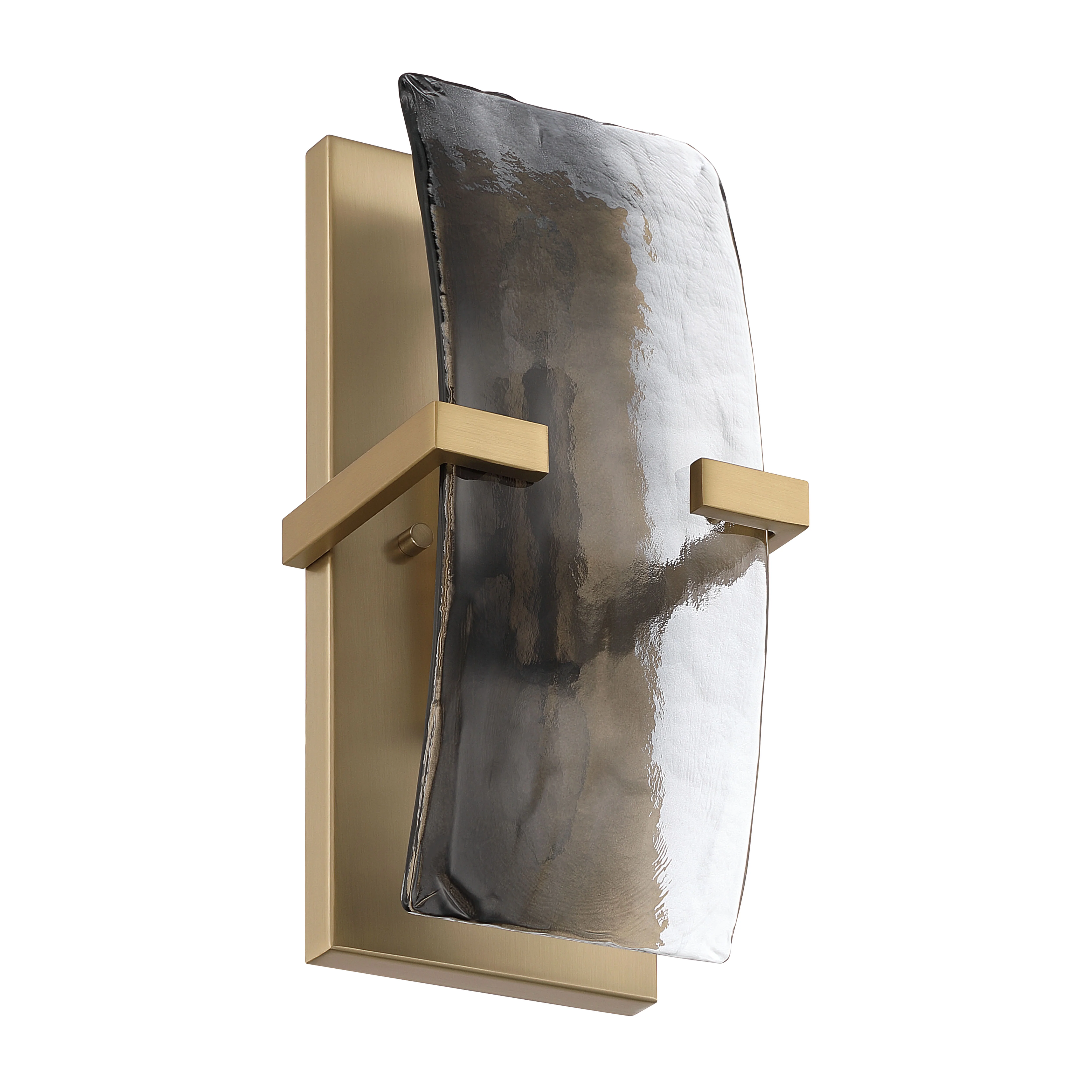 Aenon 2-light Wall Sconce in Brushed Champagne Brass with Smokey Water Glass - Image 2