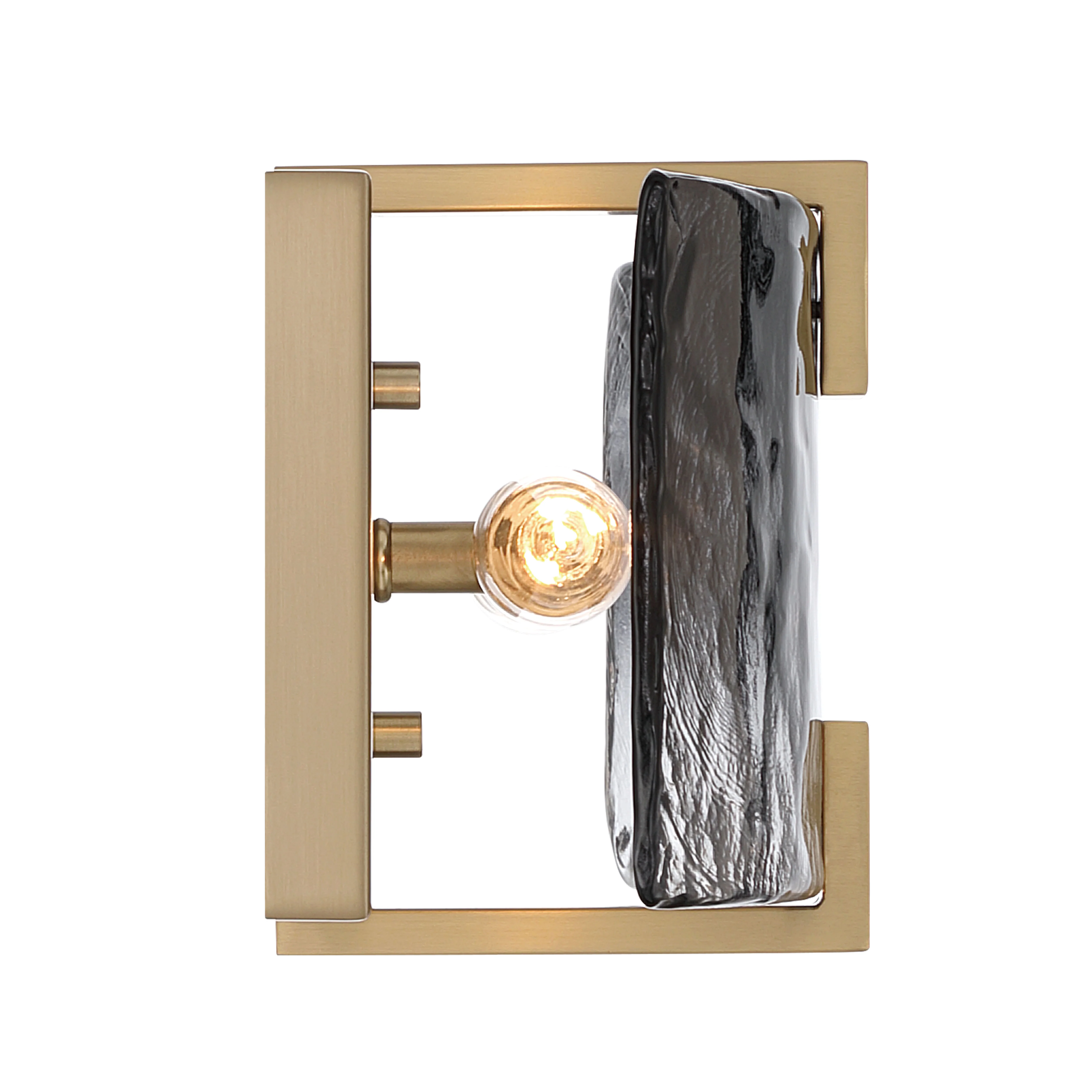 Aenon 2-light Wall Sconce in Brushed Champagne Brass with Smokey Water Glass - Image 7