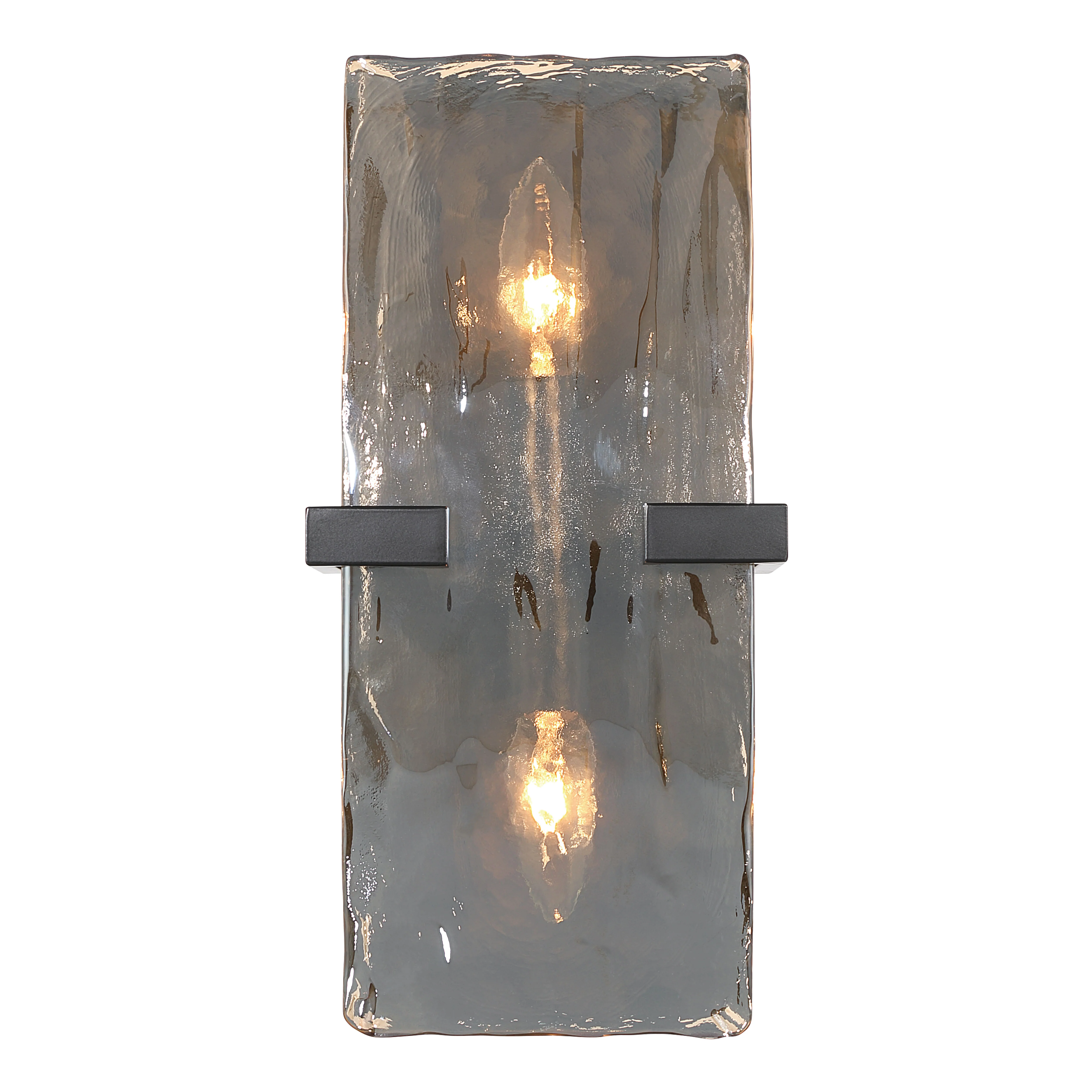Aenon 2-light Wall Sconce in Matte Black with Amber Water Glass - Image 3