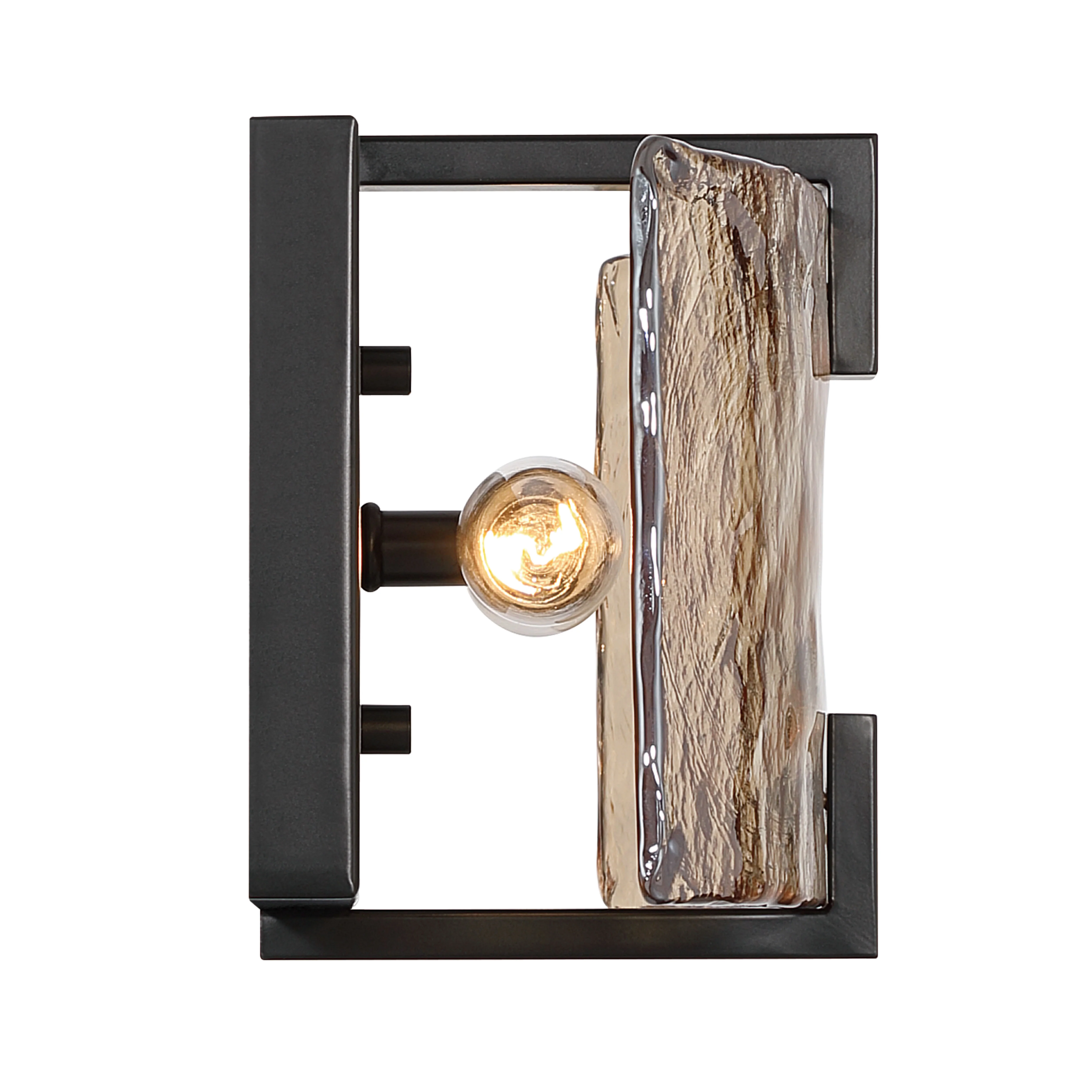 Aenon 2-light Wall Sconce in Matte Black with Amber Water Glass - Image 7