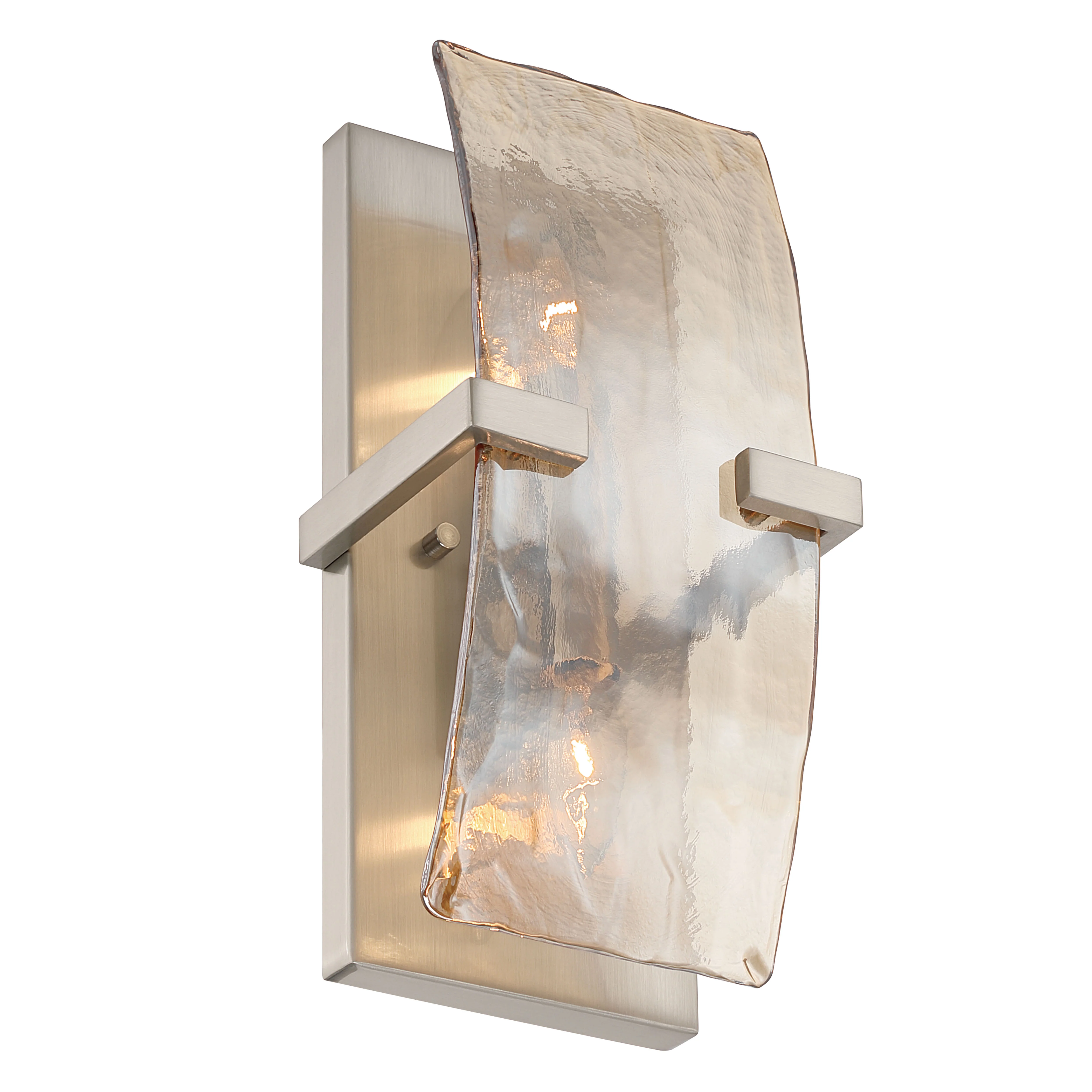 Aenon 2-light Wall Sconce in Pewter with Amber Water Glass