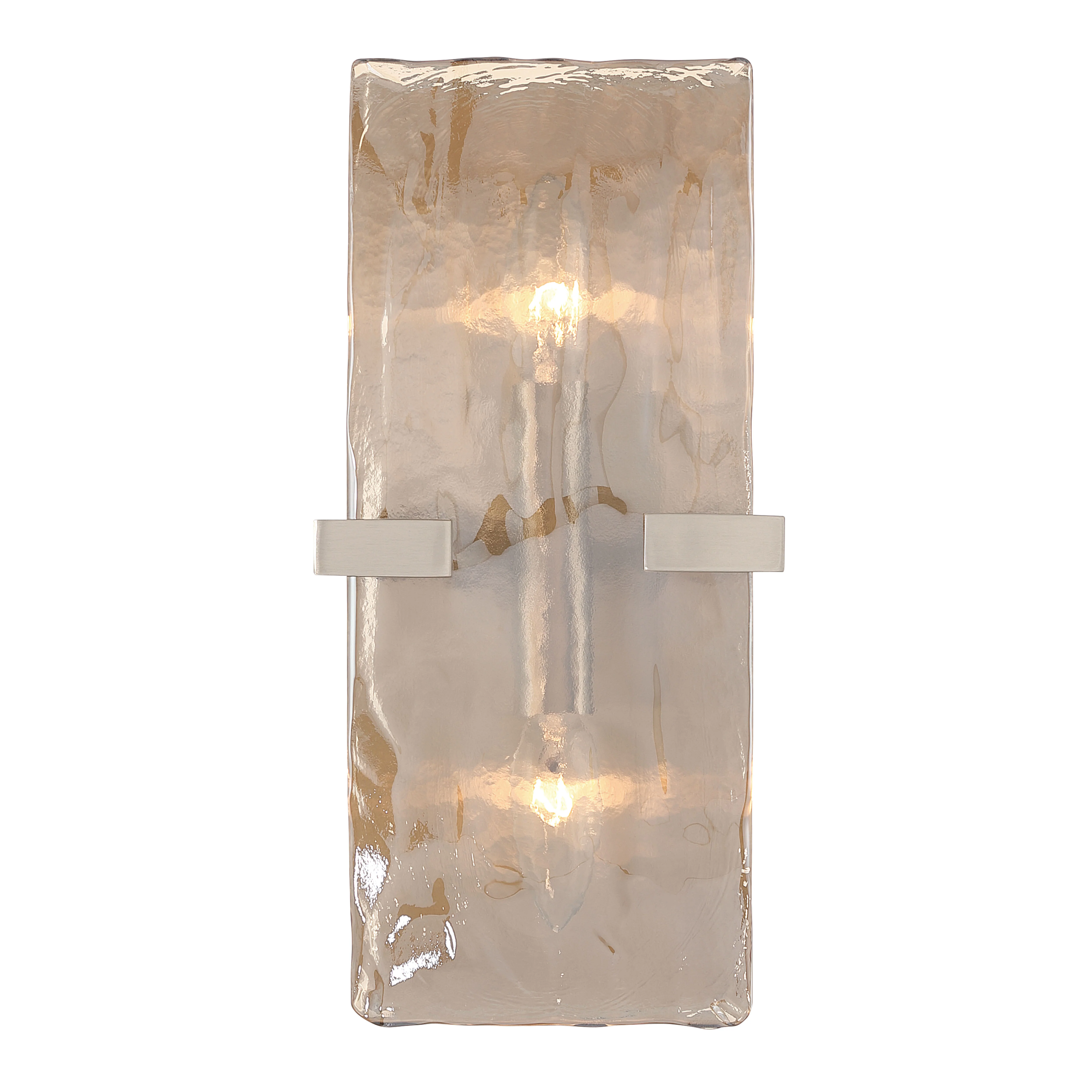 Aenon 2-light Wall Sconce in Pewter with Amber Water Glass - Image 3