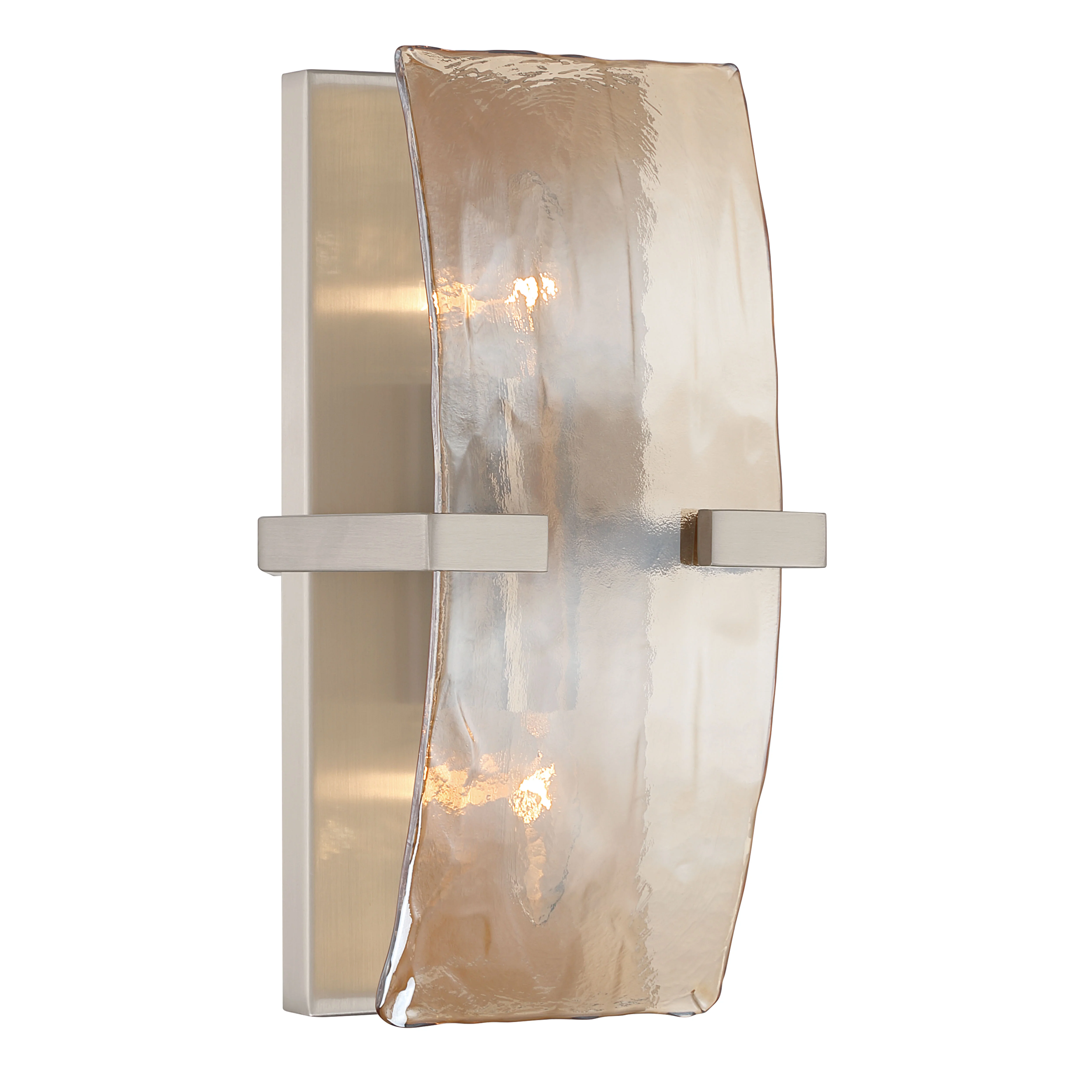 Aenon 2-light Wall Sconce in Pewter with Amber Water Glass - Image 4