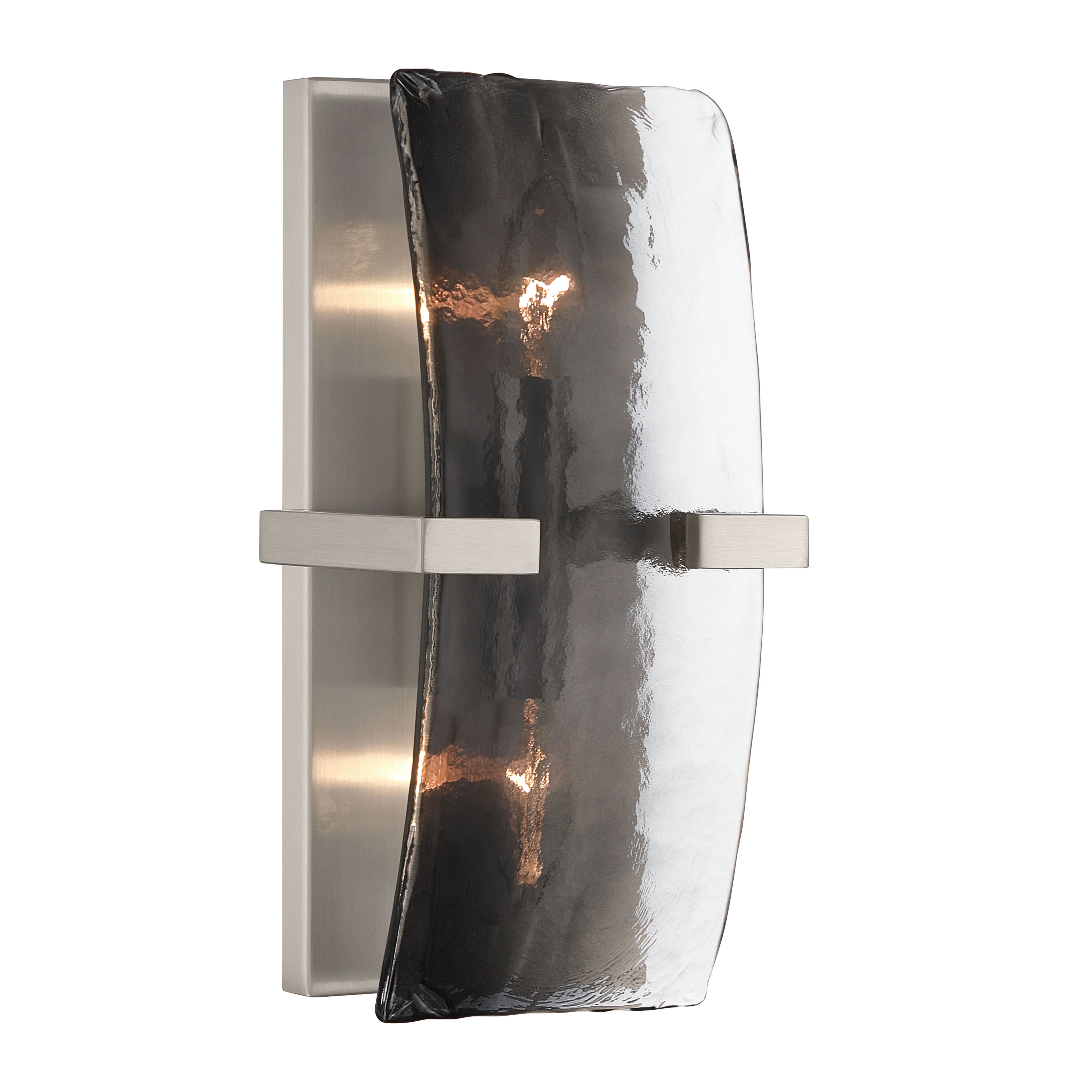 Aenon 2-light Wall Sconce in Pewter with Smokey Water Glass - Image 4