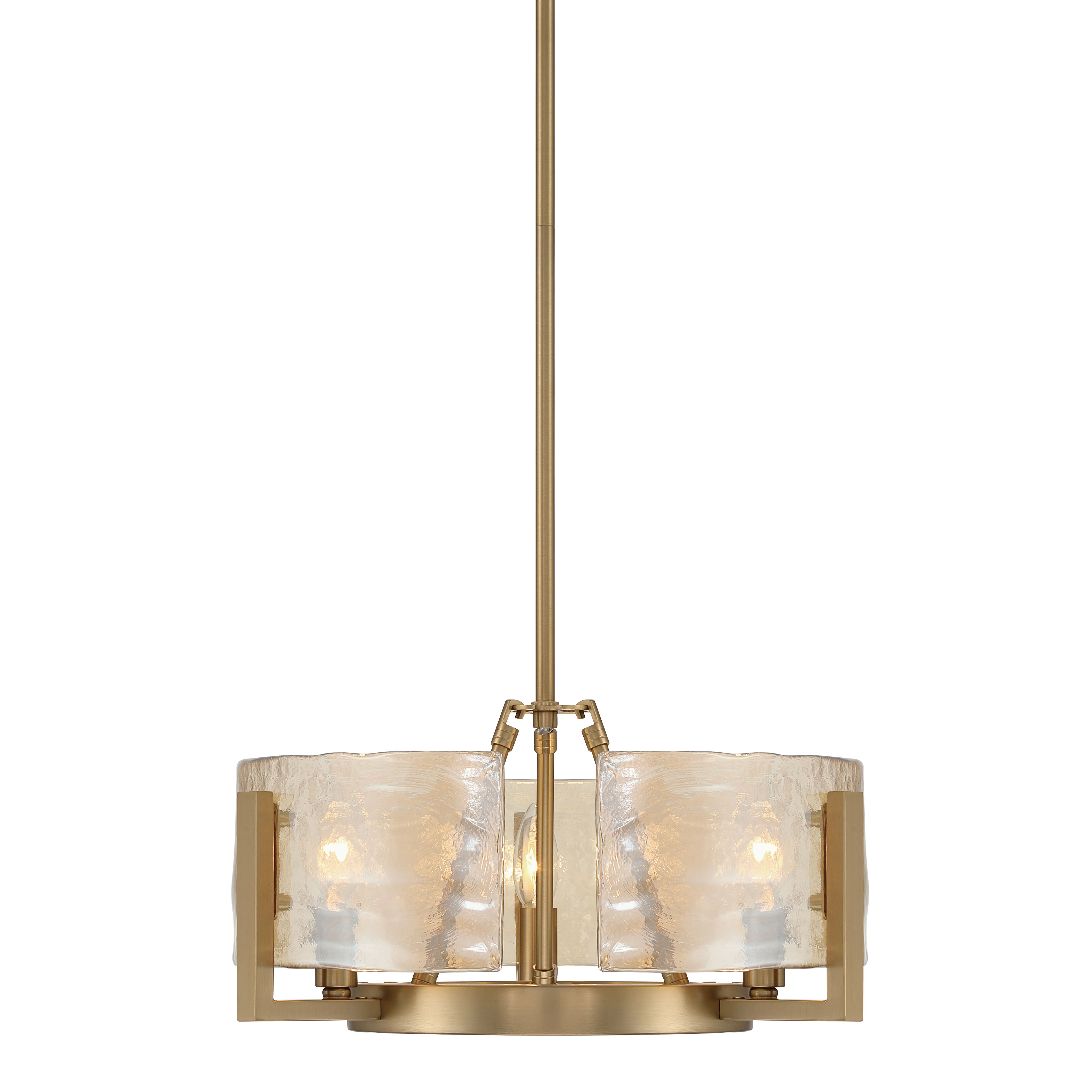 Aenon 3-light Chandelier in Brushed Champagne Brass with Amber Water Glass - Image 4