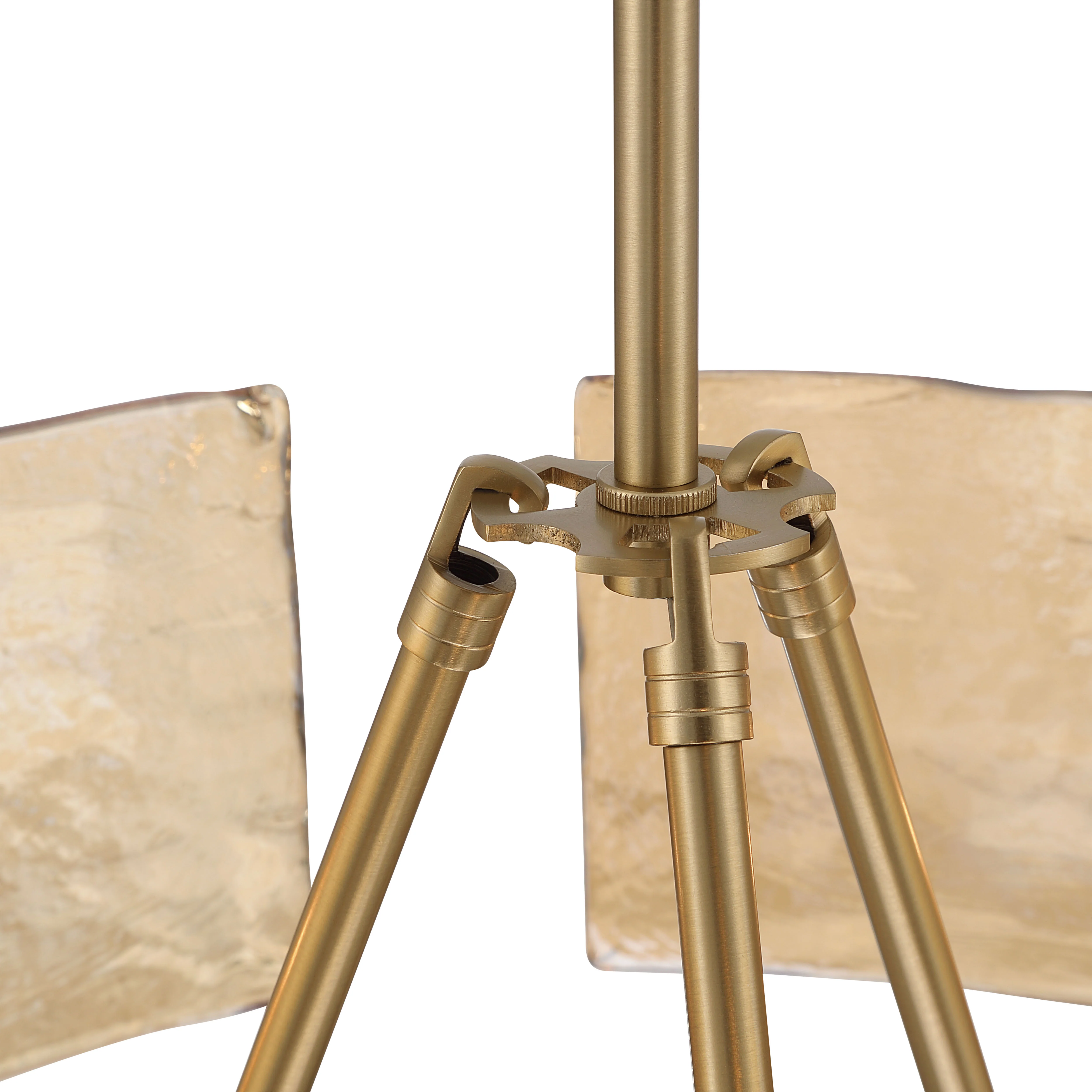 Aenon 3-light Chandelier in Brushed Champagne Brass with Amber Water Glass - Image 6