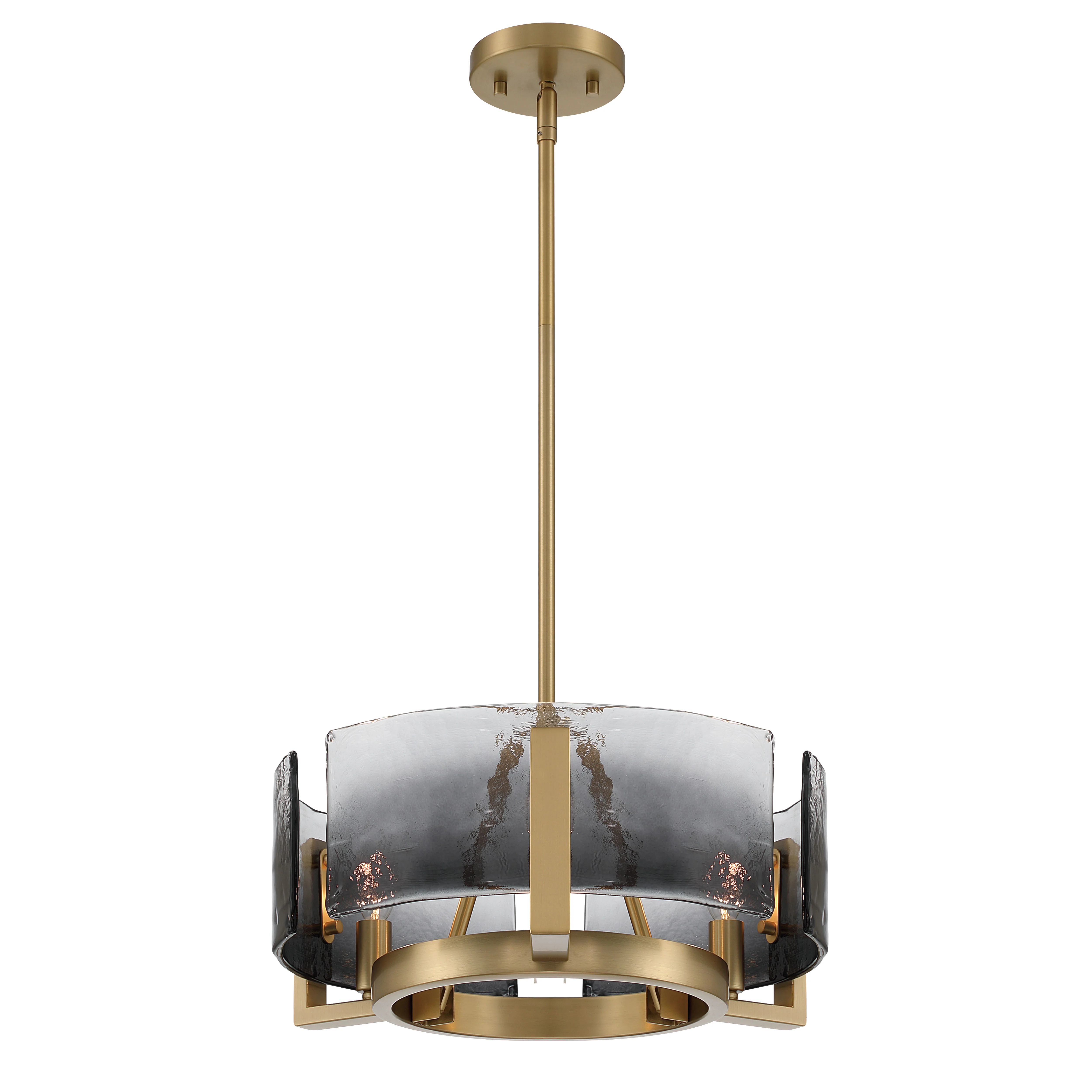 Aenon 3-light Chandelier in Brushed Champagne Brass with Smokey Water Glass - Image 2