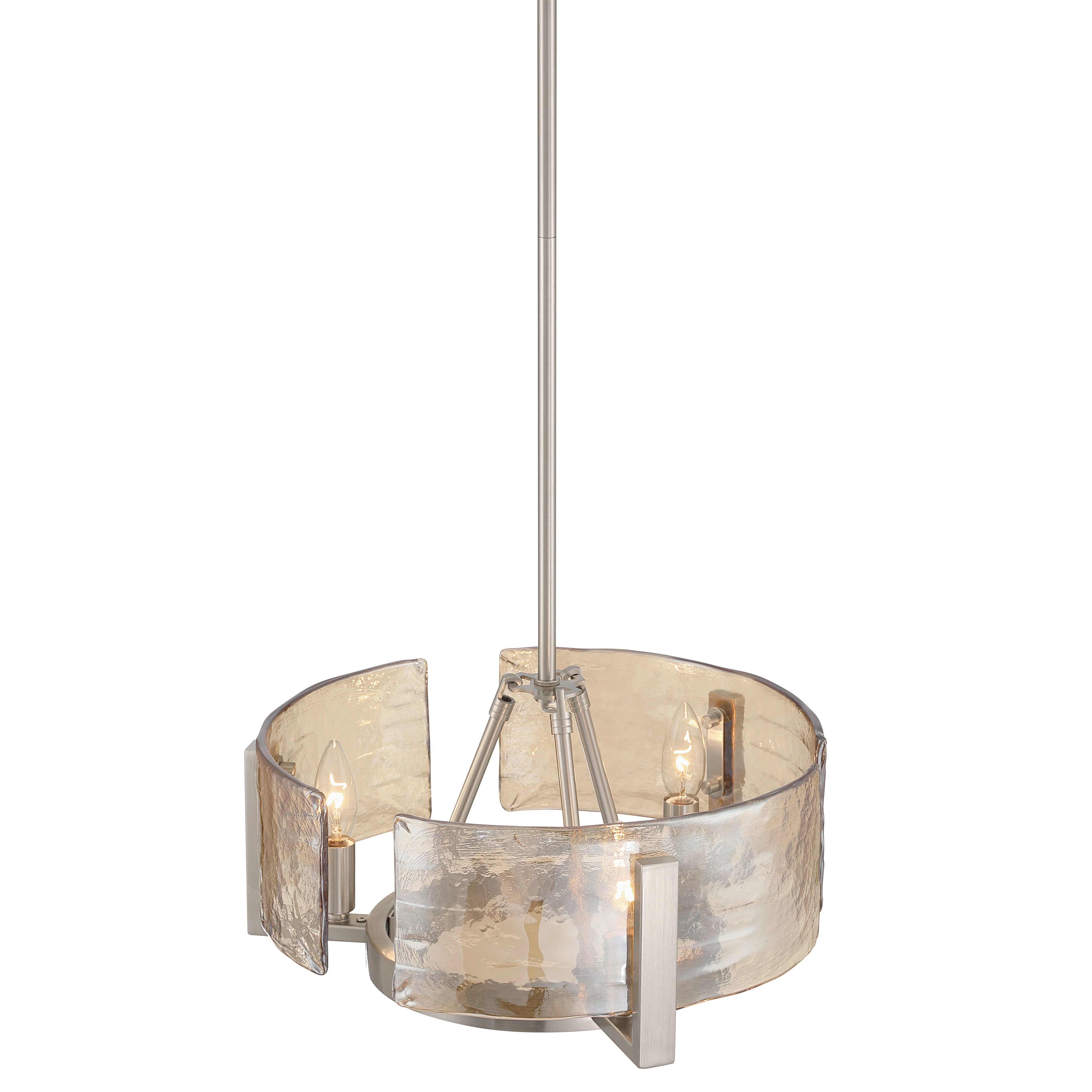 Aenon 3-light Chandelier in Pewter with Amber Water Glass - Image 5