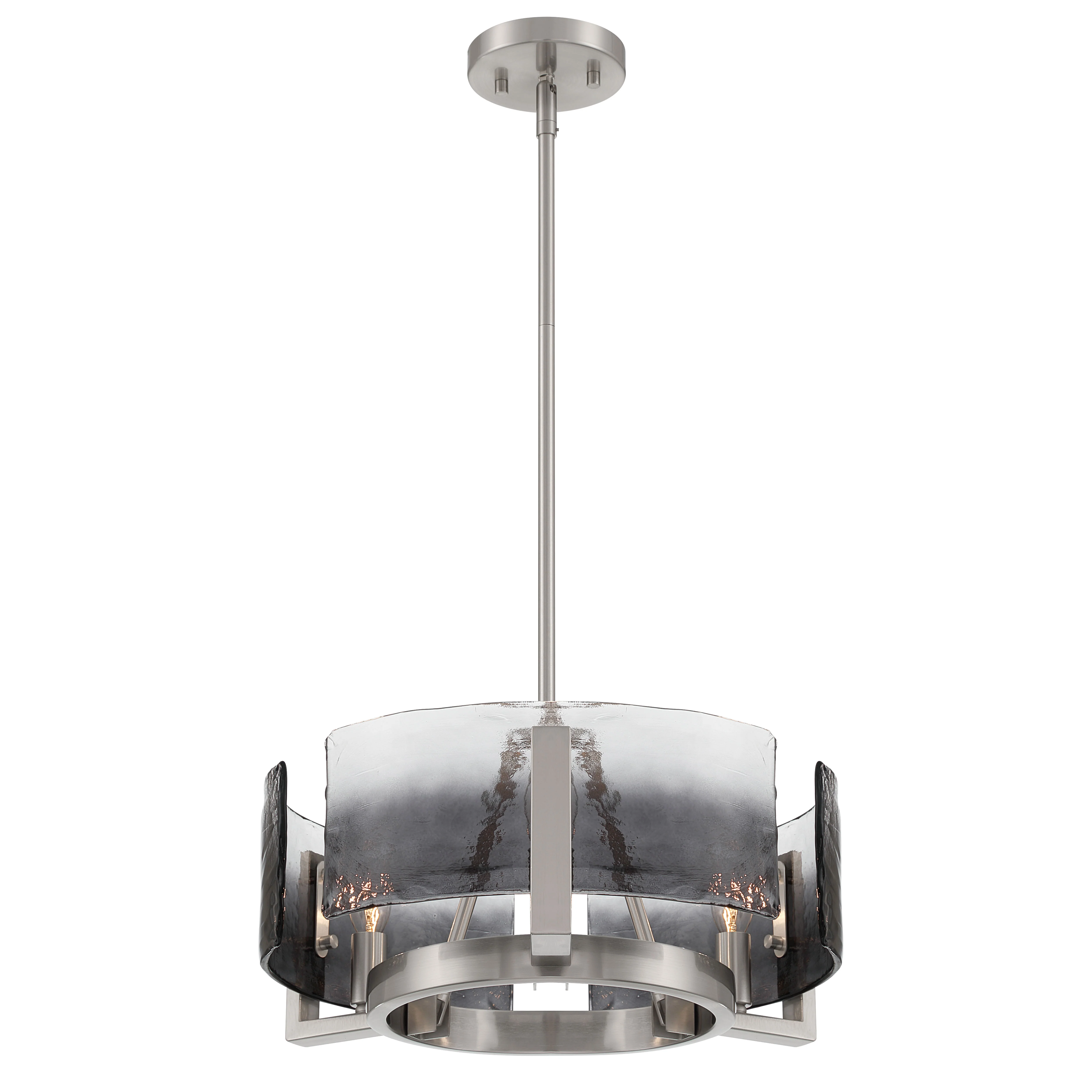 Aenon 3-light Chandelier in Pewter with Smokey Water Glass - Image 2