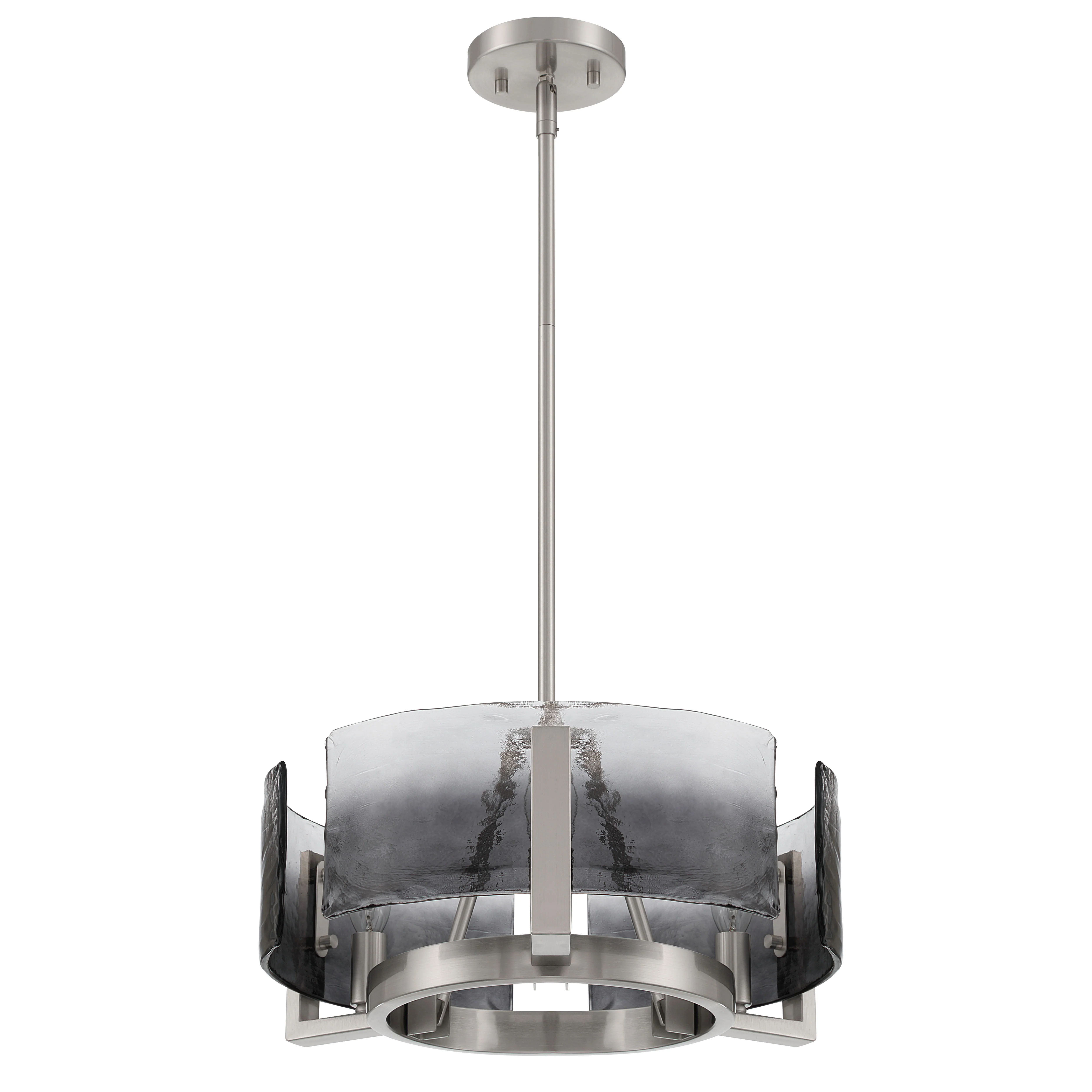 Aenon 3-light Chandelier in Pewter with Smokey Water Glass - Image 3